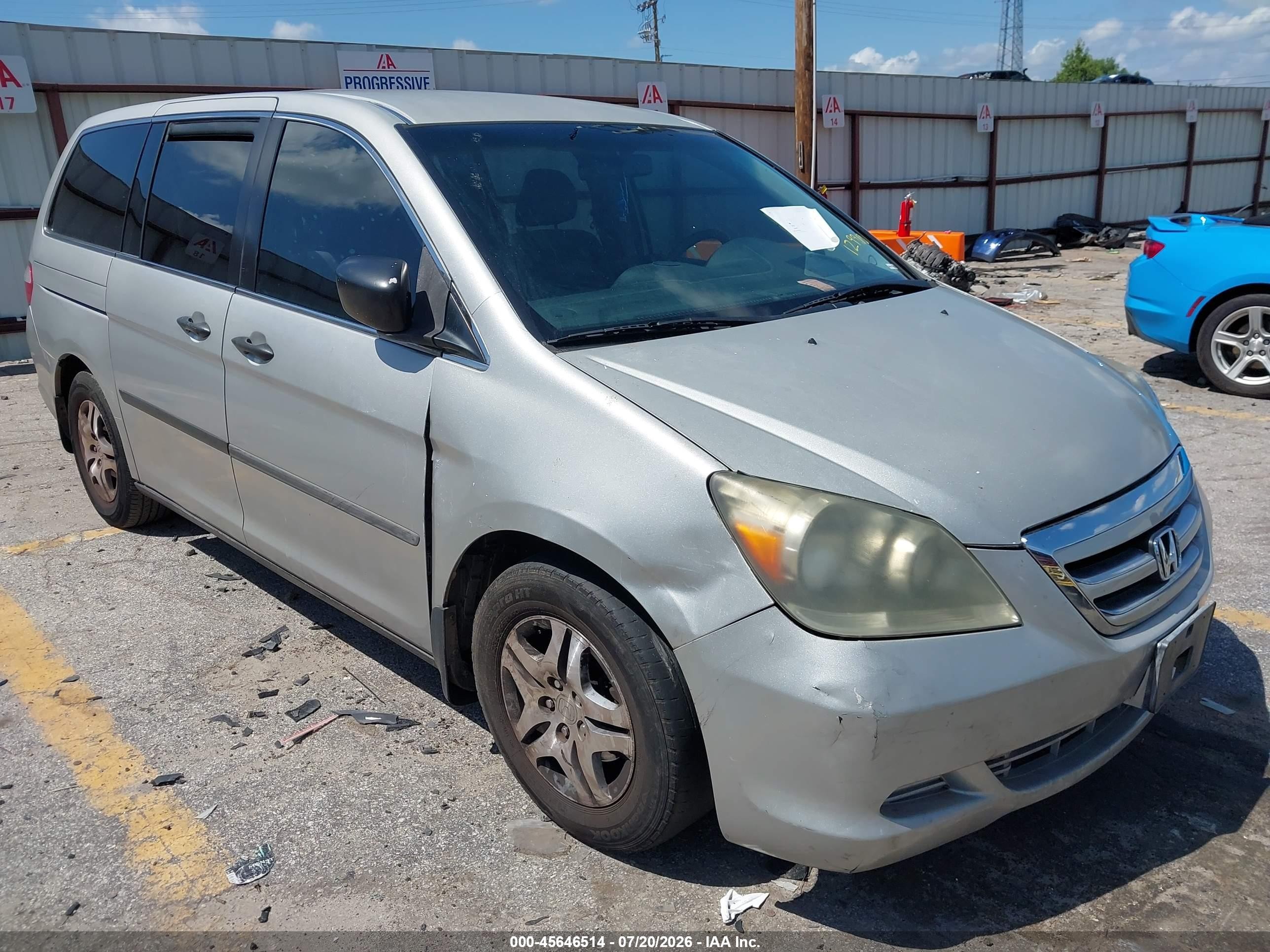 2007 Honda Odyssey Lx Silver vin: 5FNRL38207B129910