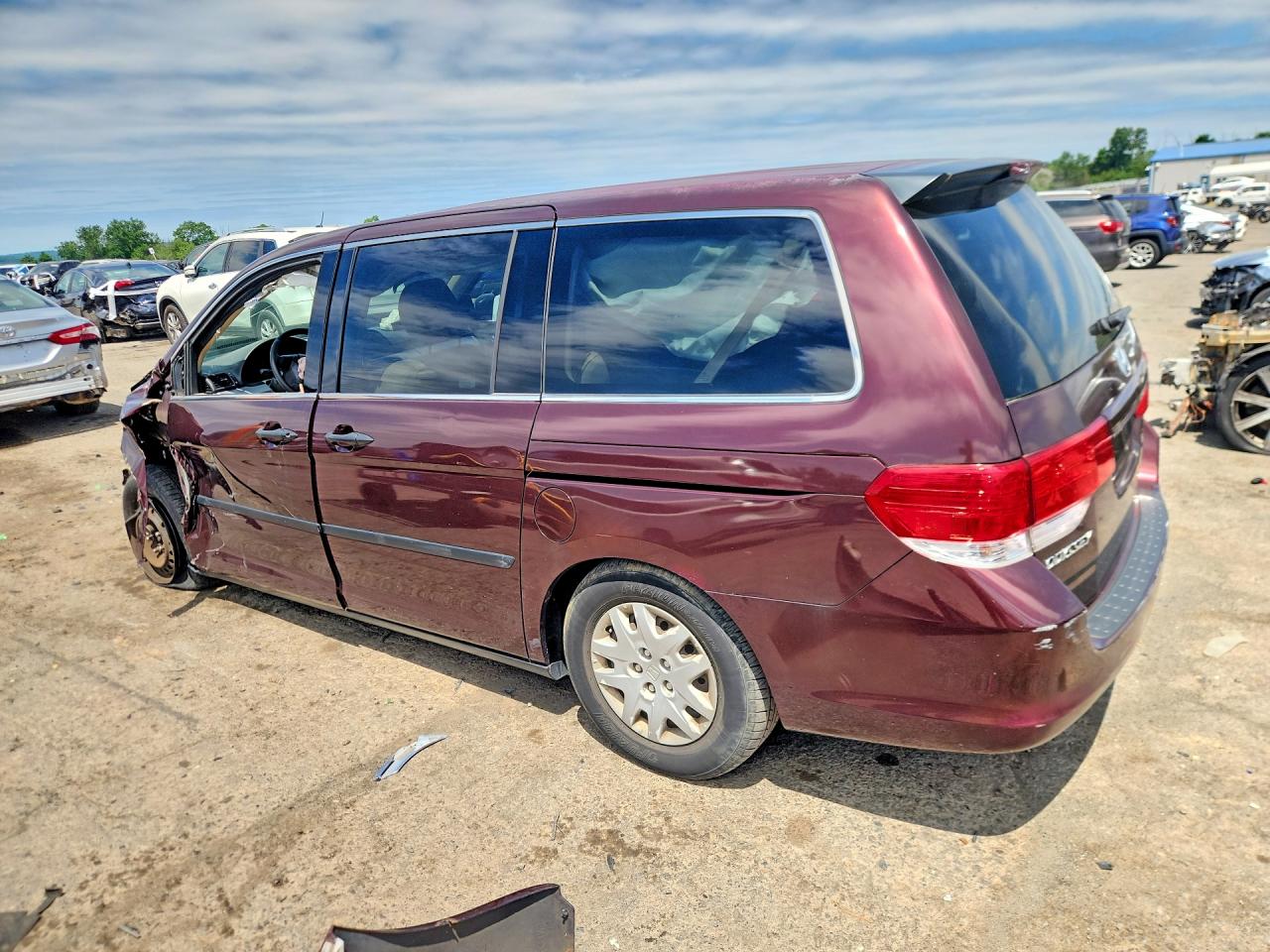 2009 Honda Odyssey Lx Maroon vin: 5FNRL38219B028930