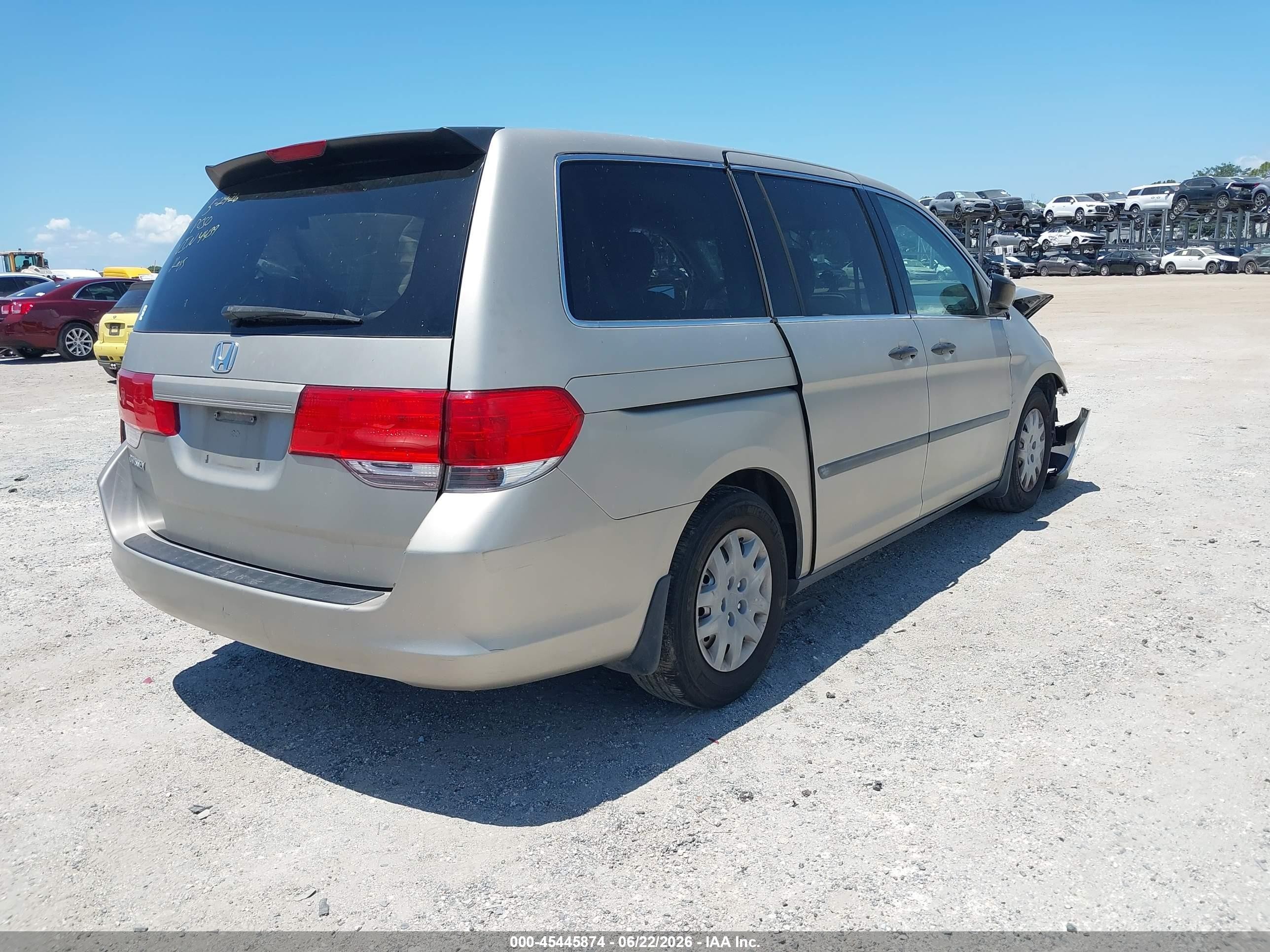 2009 Honda Odyssey Lx Yellow vin: 5FNRL38229B044439