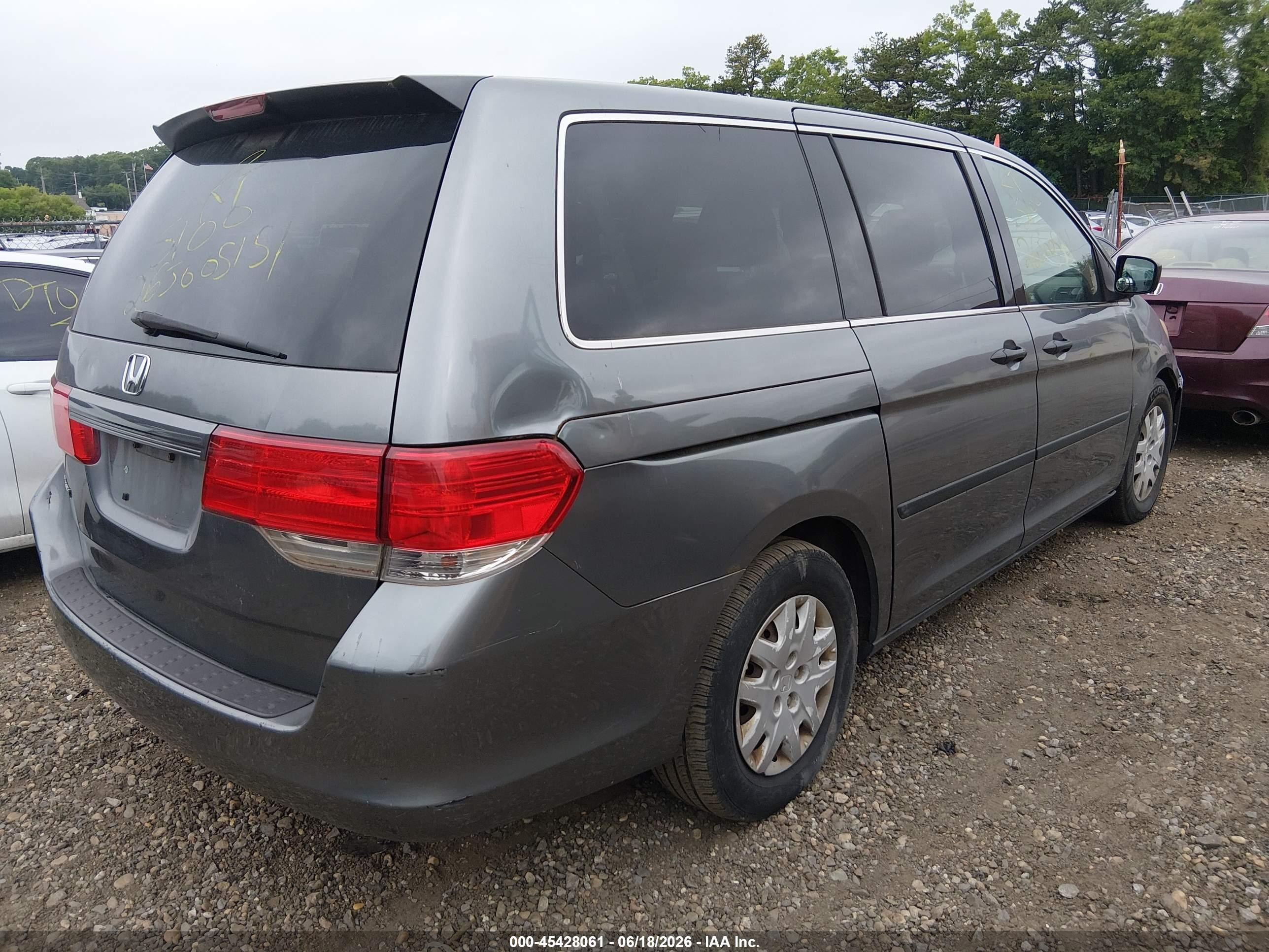 2009 Honda Odyssey Lx Gray vin: 5FNRL38229B045784