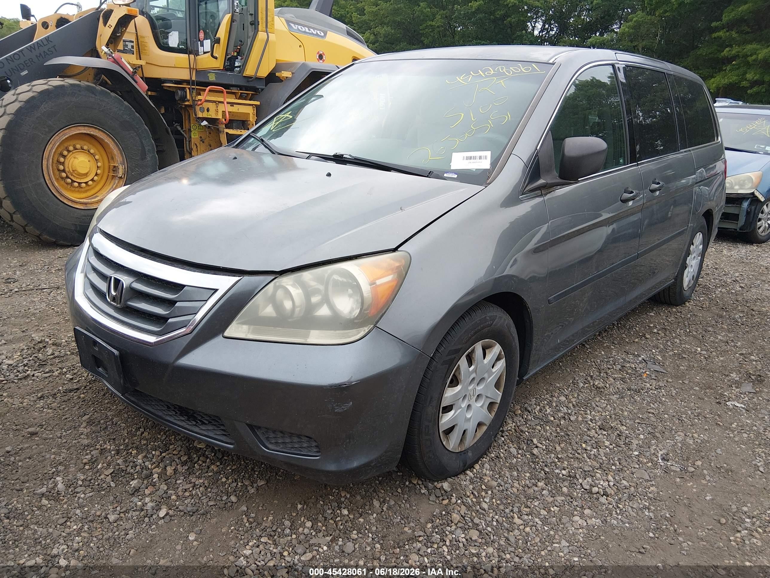 2009 Honda Odyssey Lx Gray vin: 5FNRL38229B045784