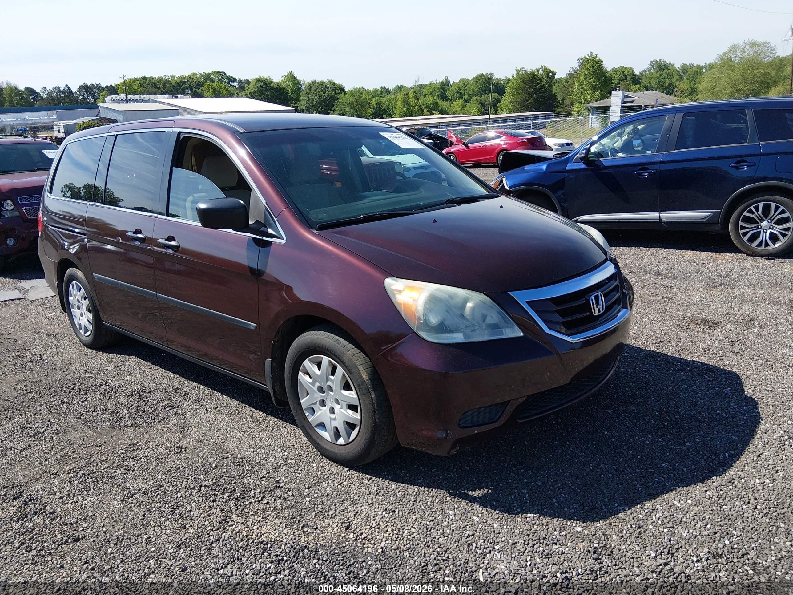 2009 Honda Odyssey Lx Burgundy vin: 5FNRL38229B048720