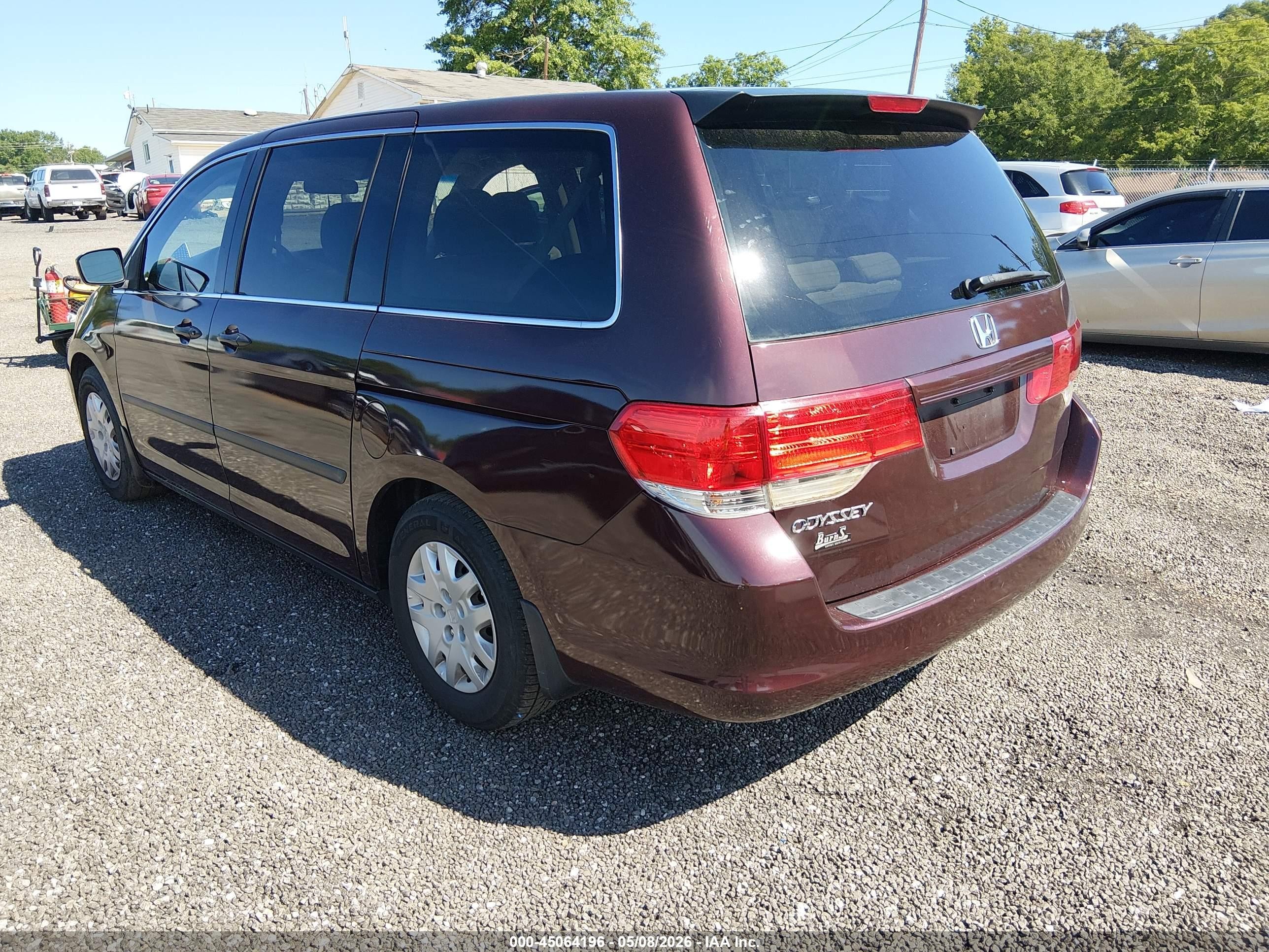 2009 Honda Odyssey Lx Burgundy vin: 5FNRL38229B048720