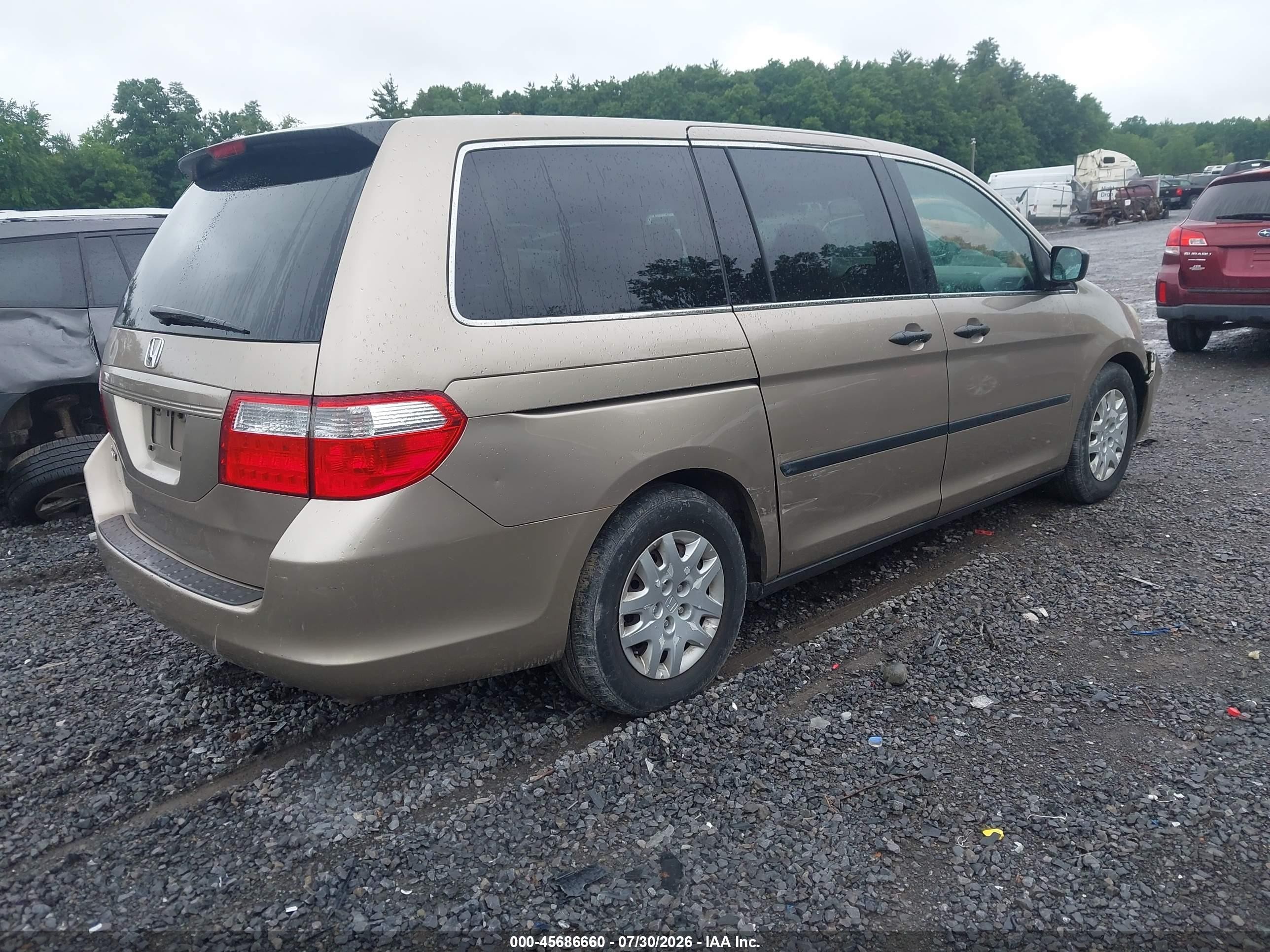 2007 Honda Odyssey Lx Gold vin: 5FNRL38237B026948