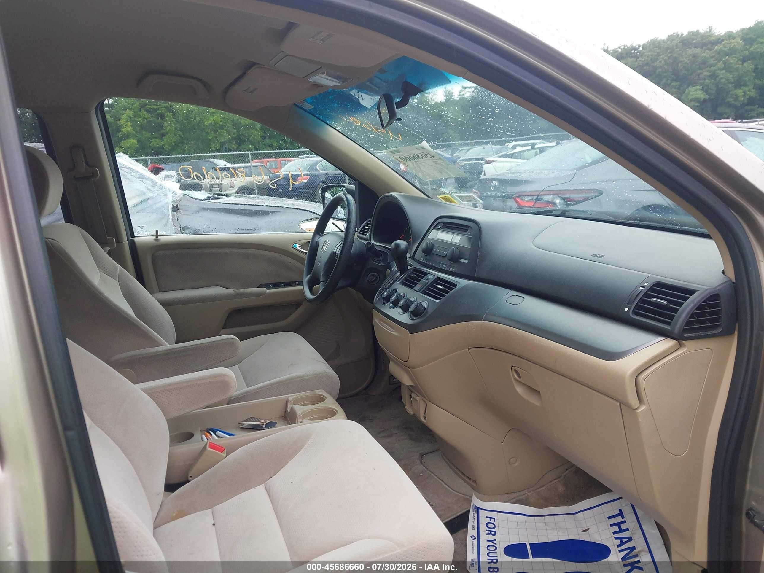 2007 Honda Odyssey Lx Gold vin: 5FNRL38237B026948
