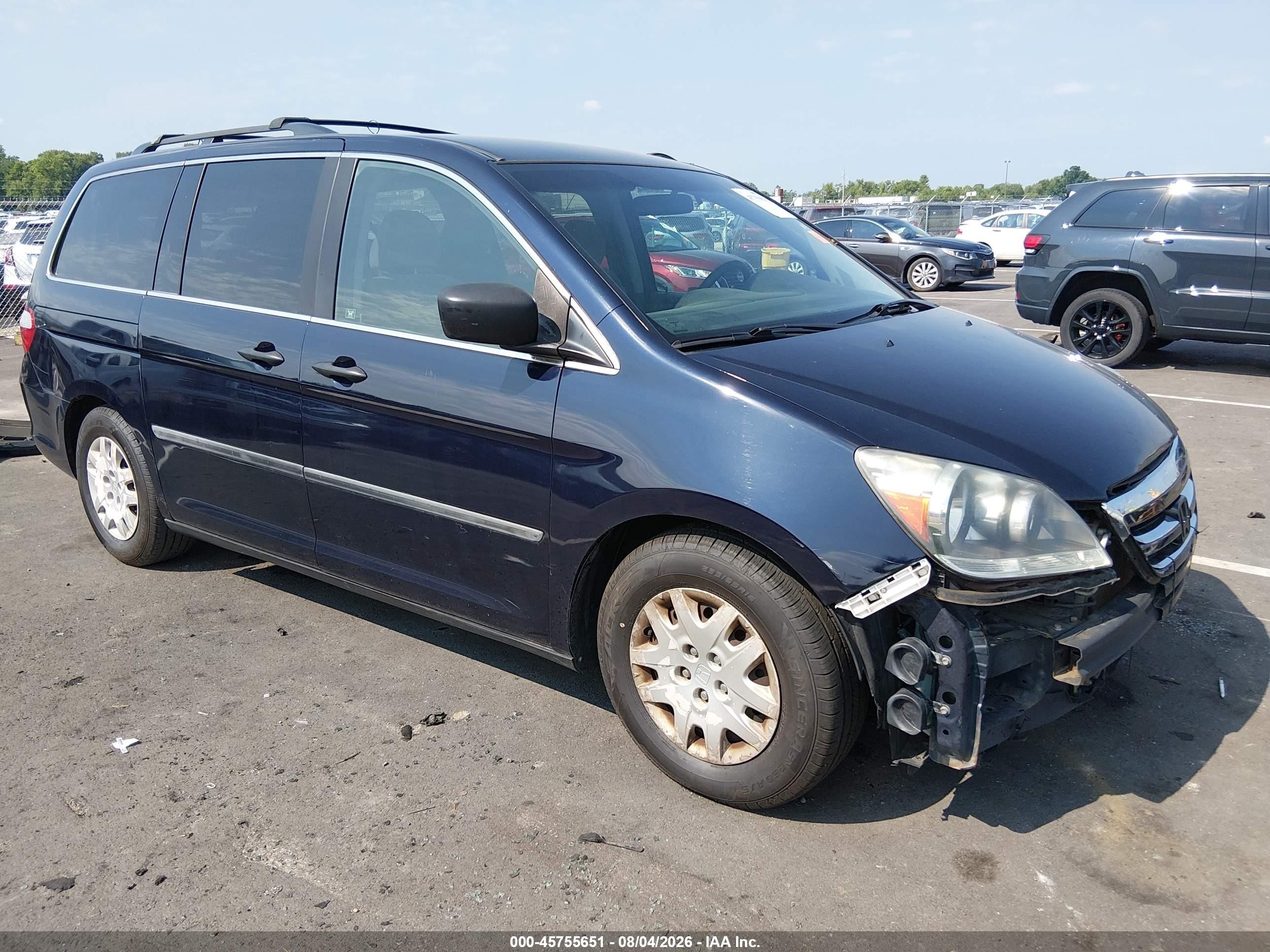 2007 Honda Odyssey Lx Blue vin: 5FNRL38247B076225