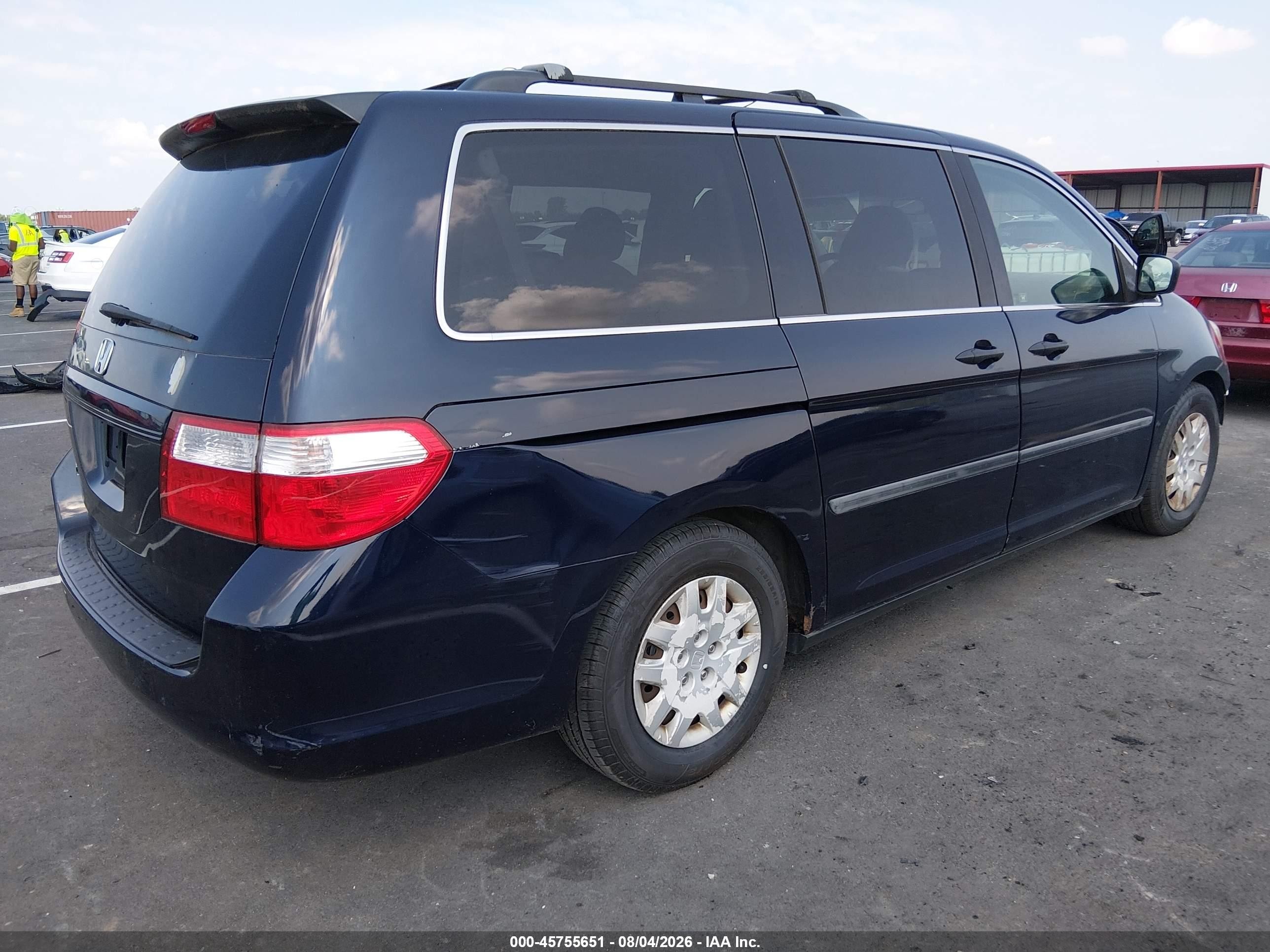 2007 Honda Odyssey Lx Blue vin: 5FNRL38247B076225