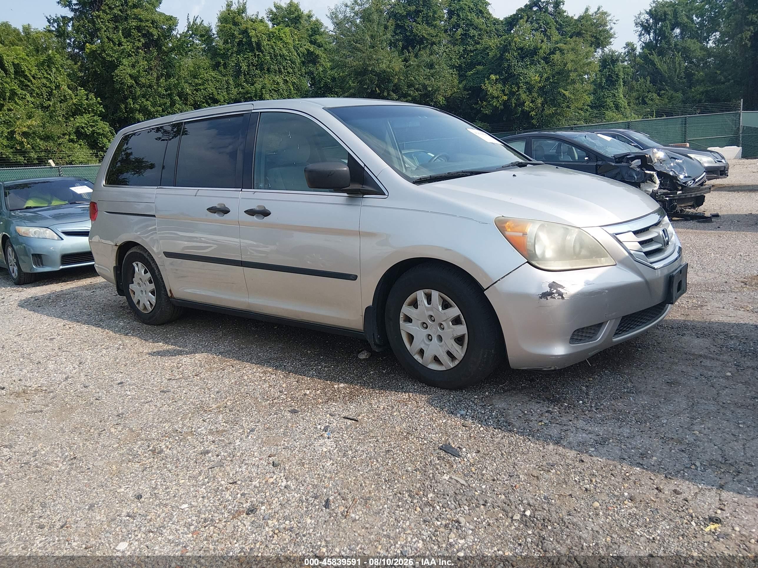 2008 Honda Odyssey Lx Silver vin: 5FNRL38248B045123