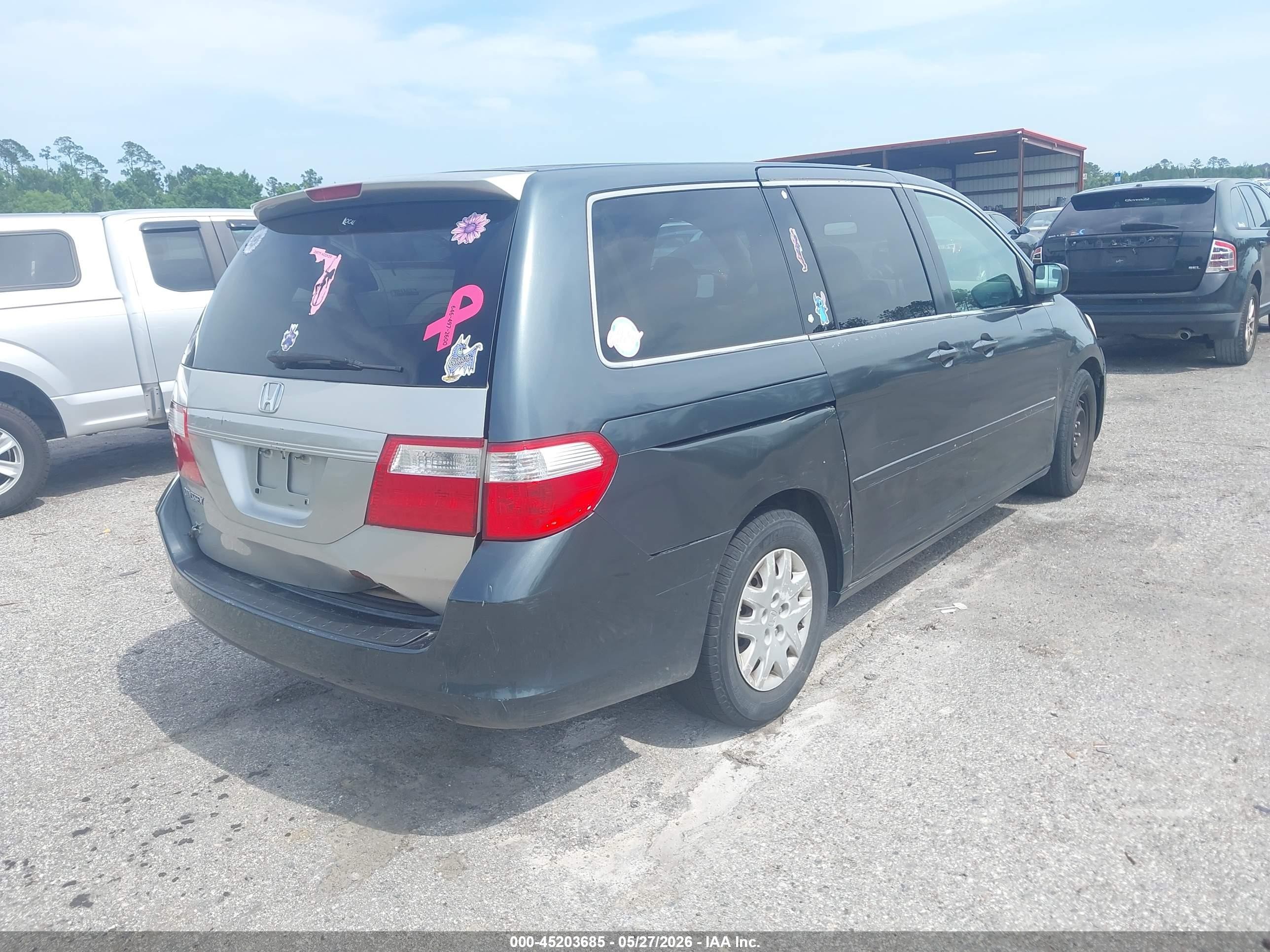 2006 Honda Odyssey Lx Синий vin: 5FNRL38256B108534
