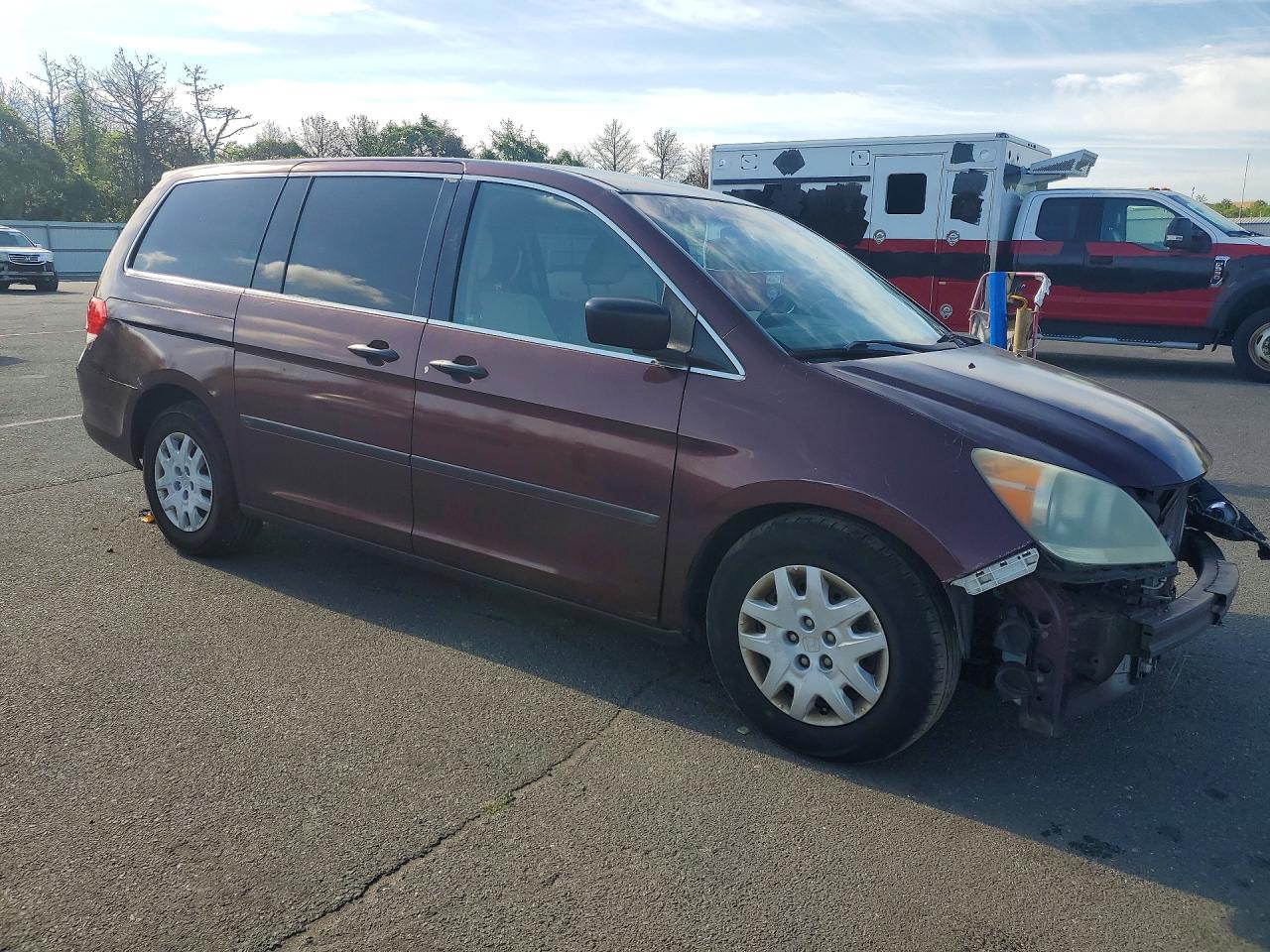 2009 Honda Odyssey Lx Maroon vin: 5FNRL38259B057931