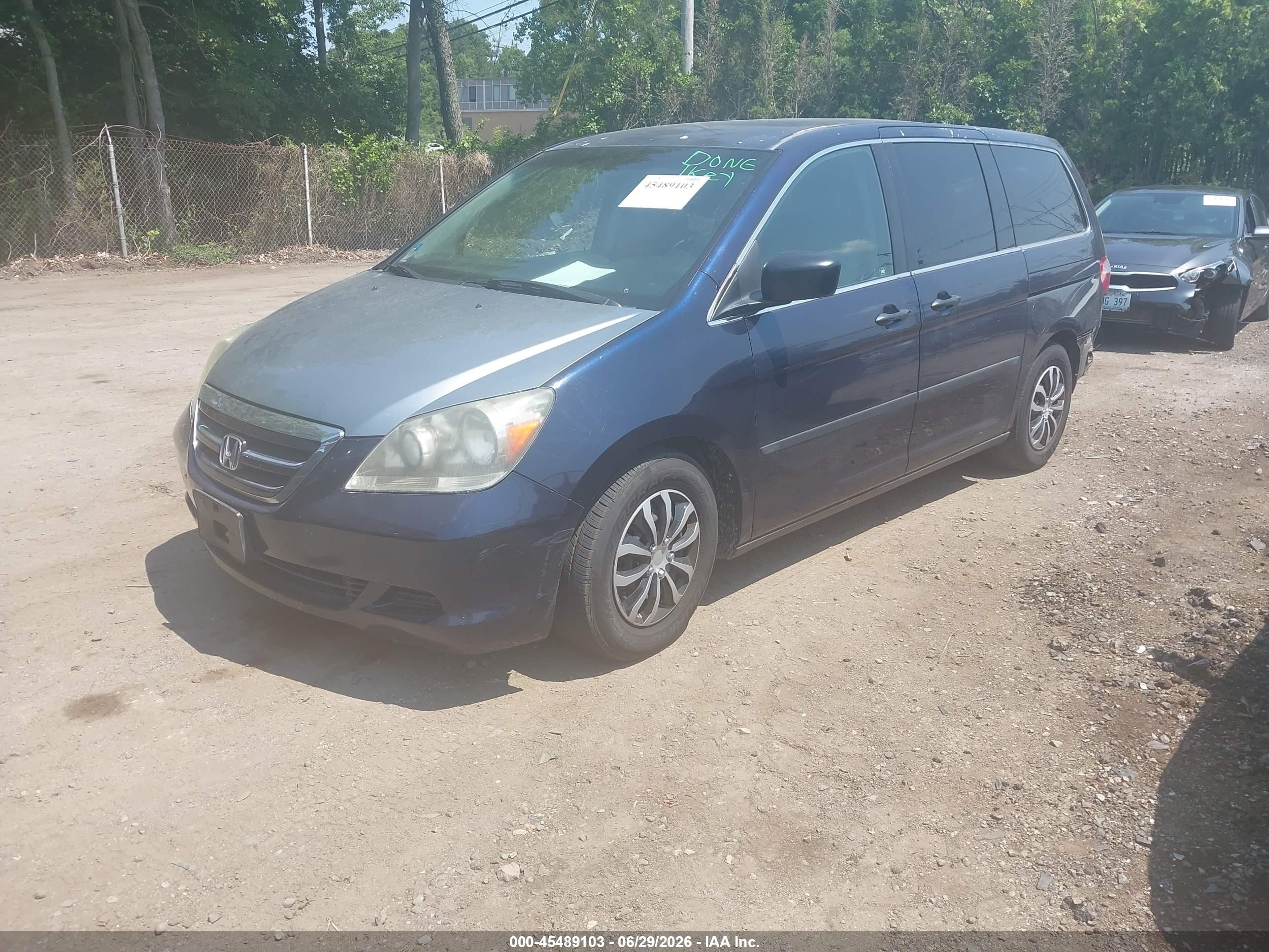 2006 Honda Odyssey Lx Blue vin: 5FNRL38266B111877