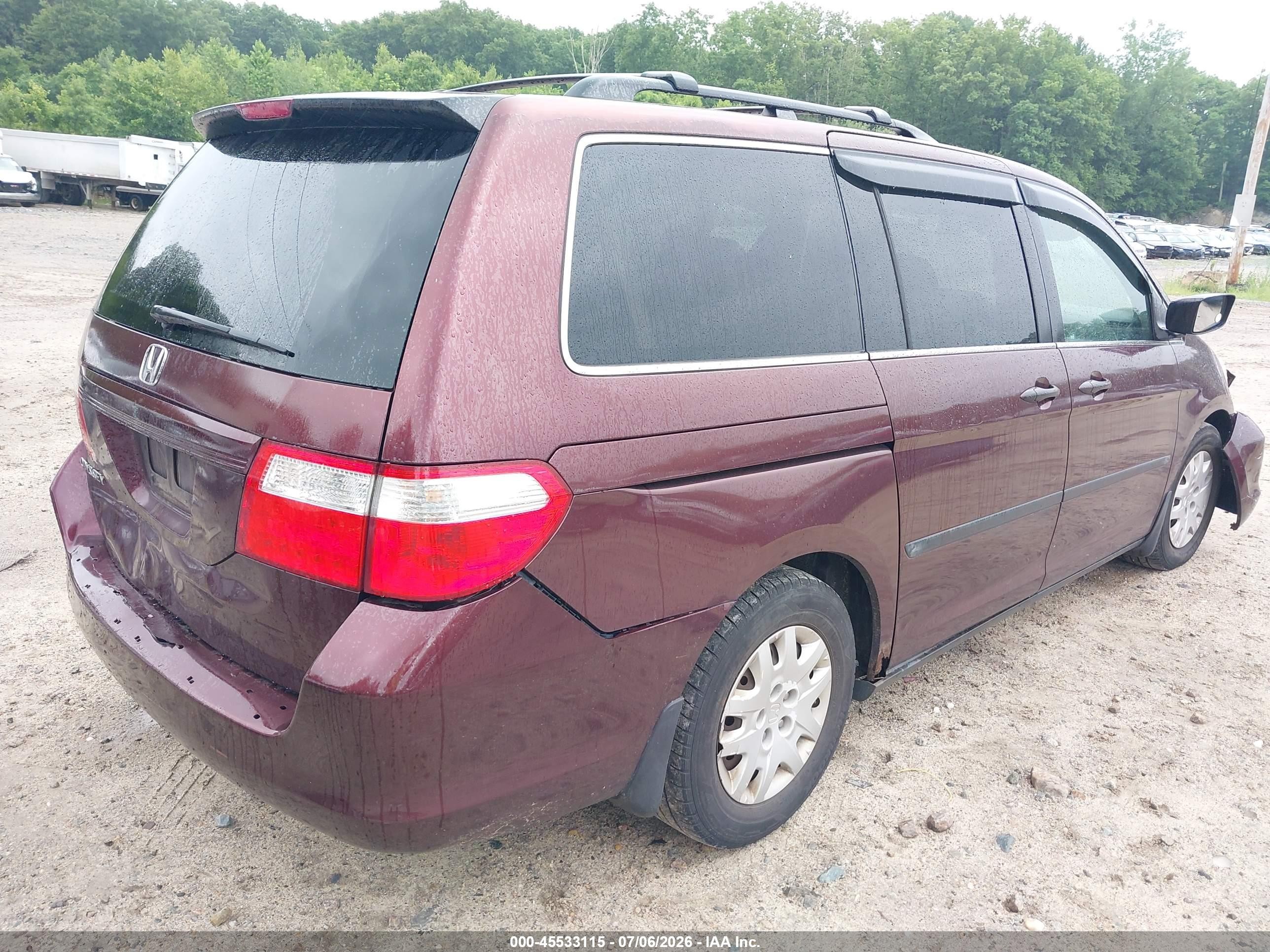 2007 Honda Odyssey Lx Orange vin: 5FNRL38277B021221