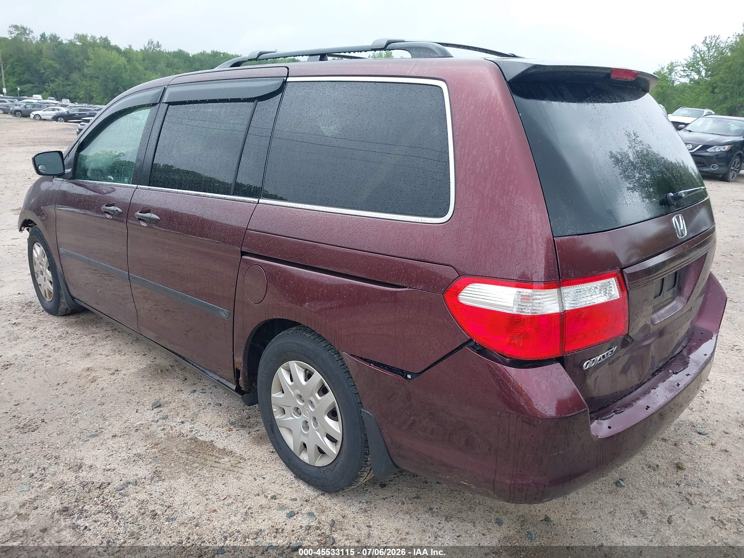2007 Honda Odyssey Lx Orange vin: 5FNRL38277B021221