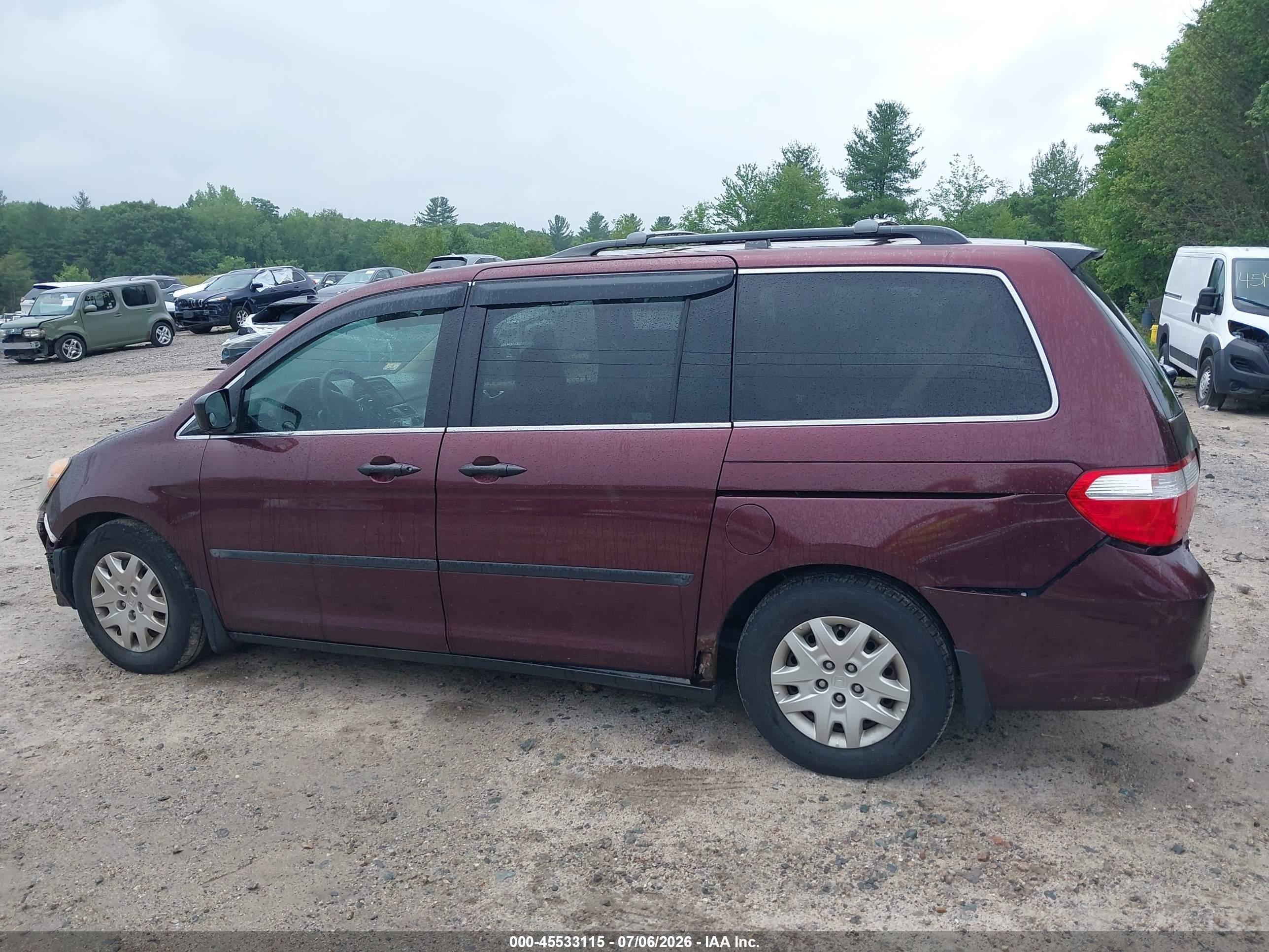 2007 Honda Odyssey Lx Orange vin: 5FNRL38277B021221