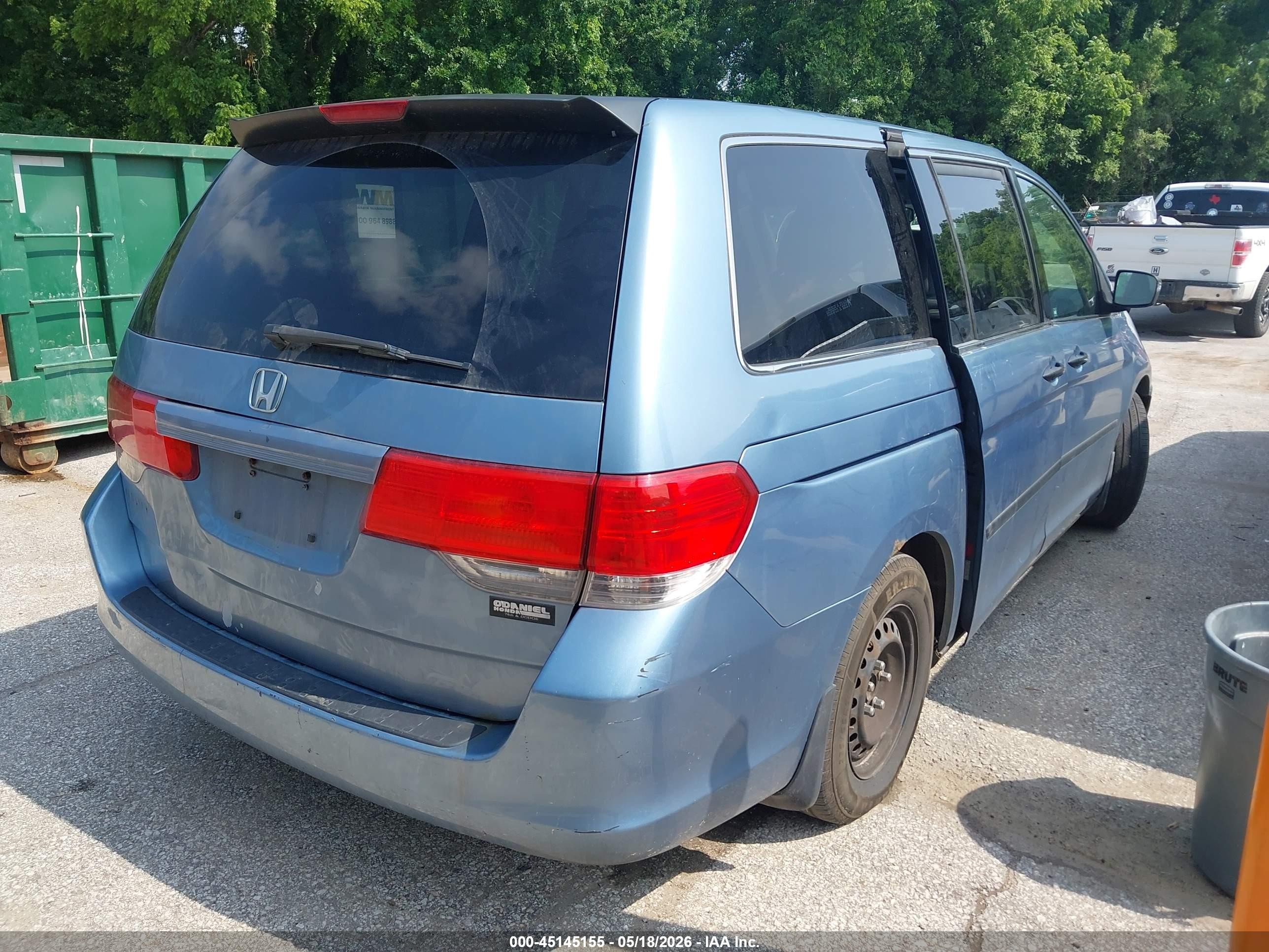 2009 Honda Odyssey Lx Синий vin: 5FNRL38279B028141
