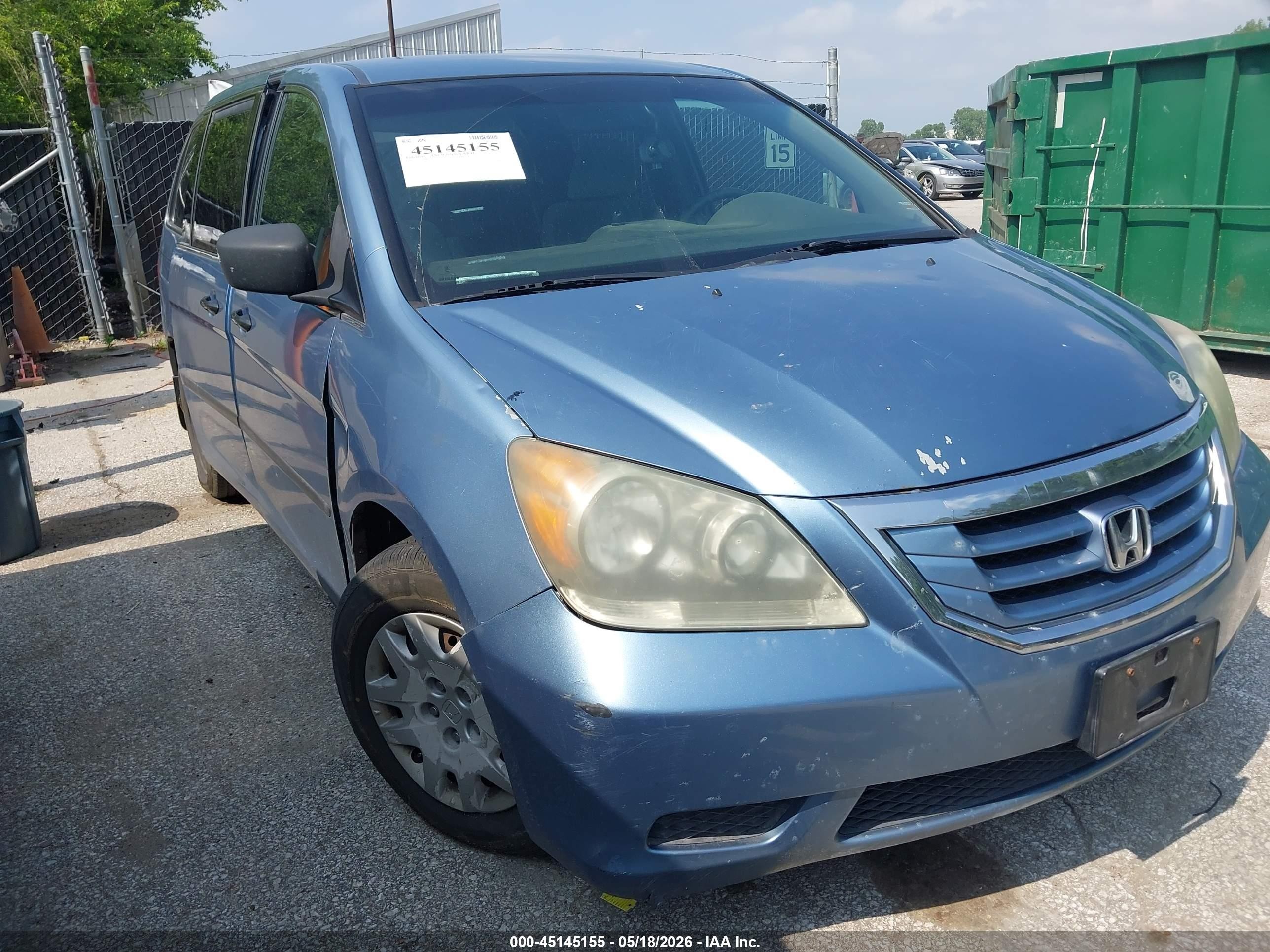 2009 Honda Odyssey Lx Синий vin: 5FNRL38279B028141
