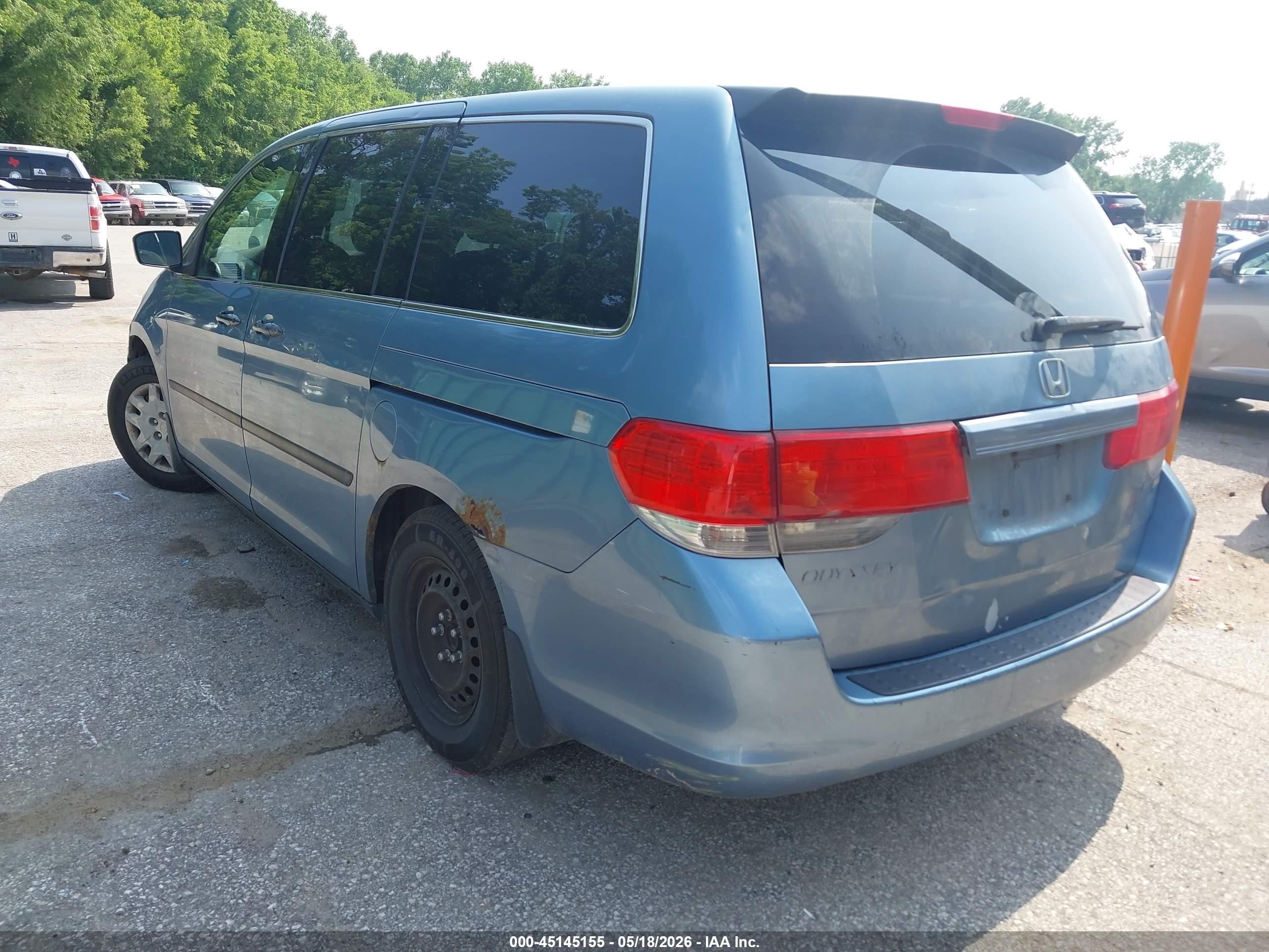 2009 Honda Odyssey Lx Синий vin: 5FNRL38279B028141