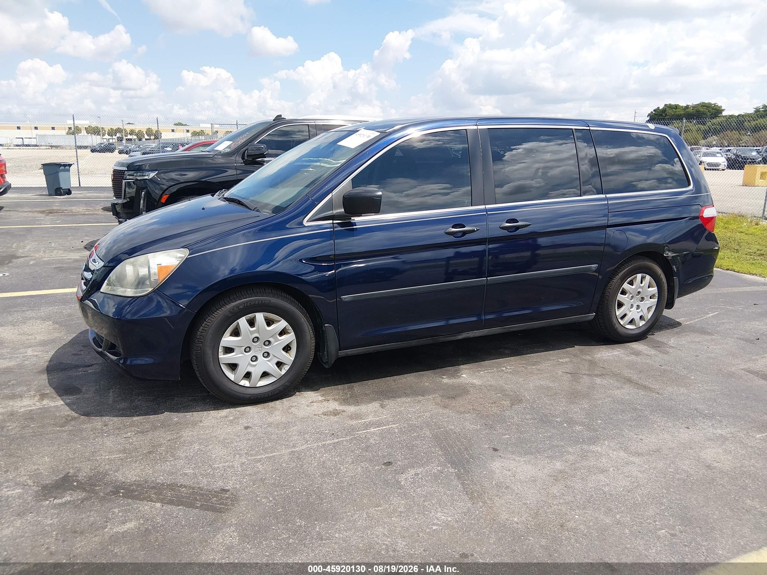 2006 Honda Odyssey Lx Blue vin: 5FNRL38286B048362