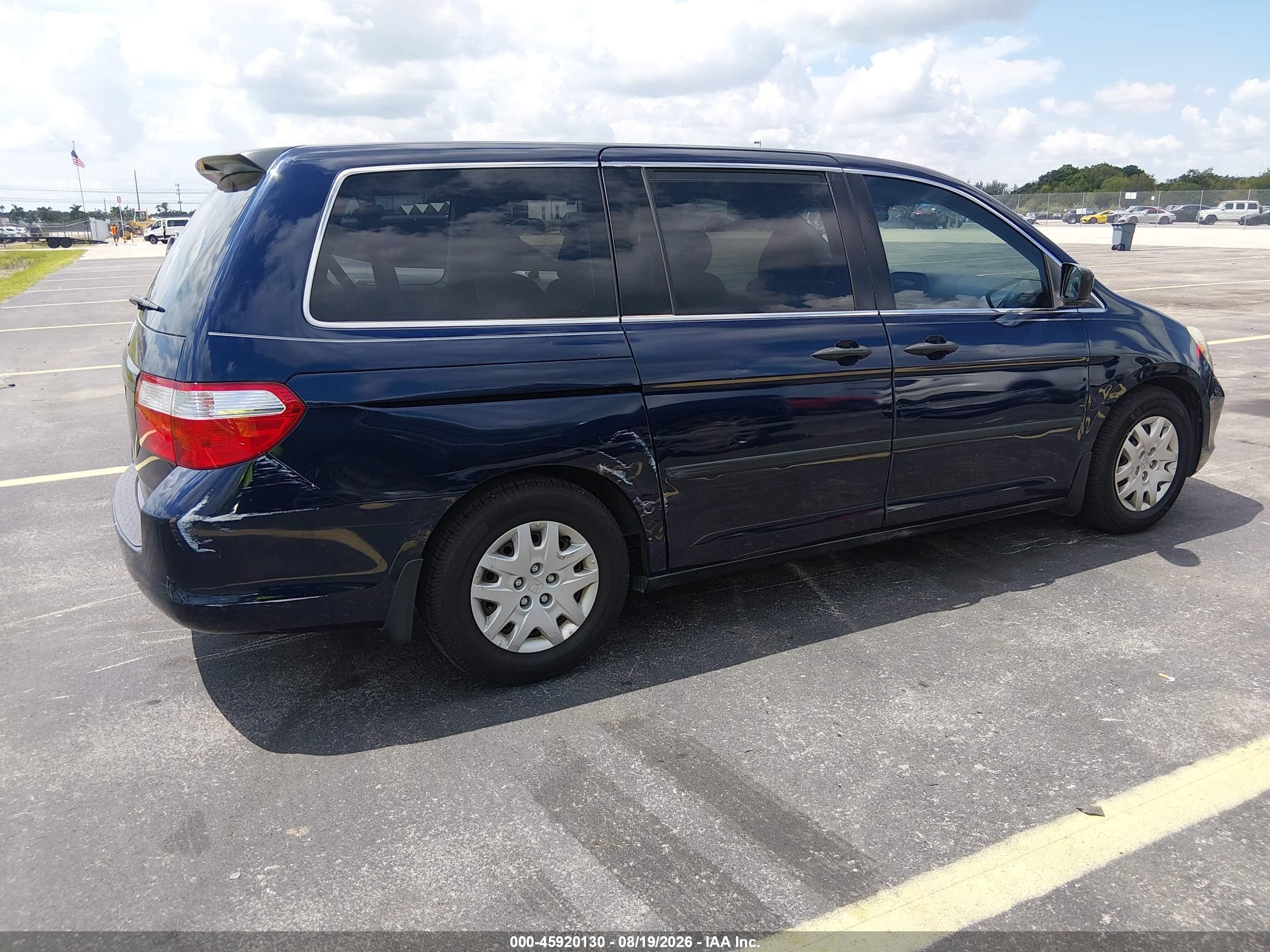 2006 Honda Odyssey Lx Blue vin: 5FNRL38286B048362