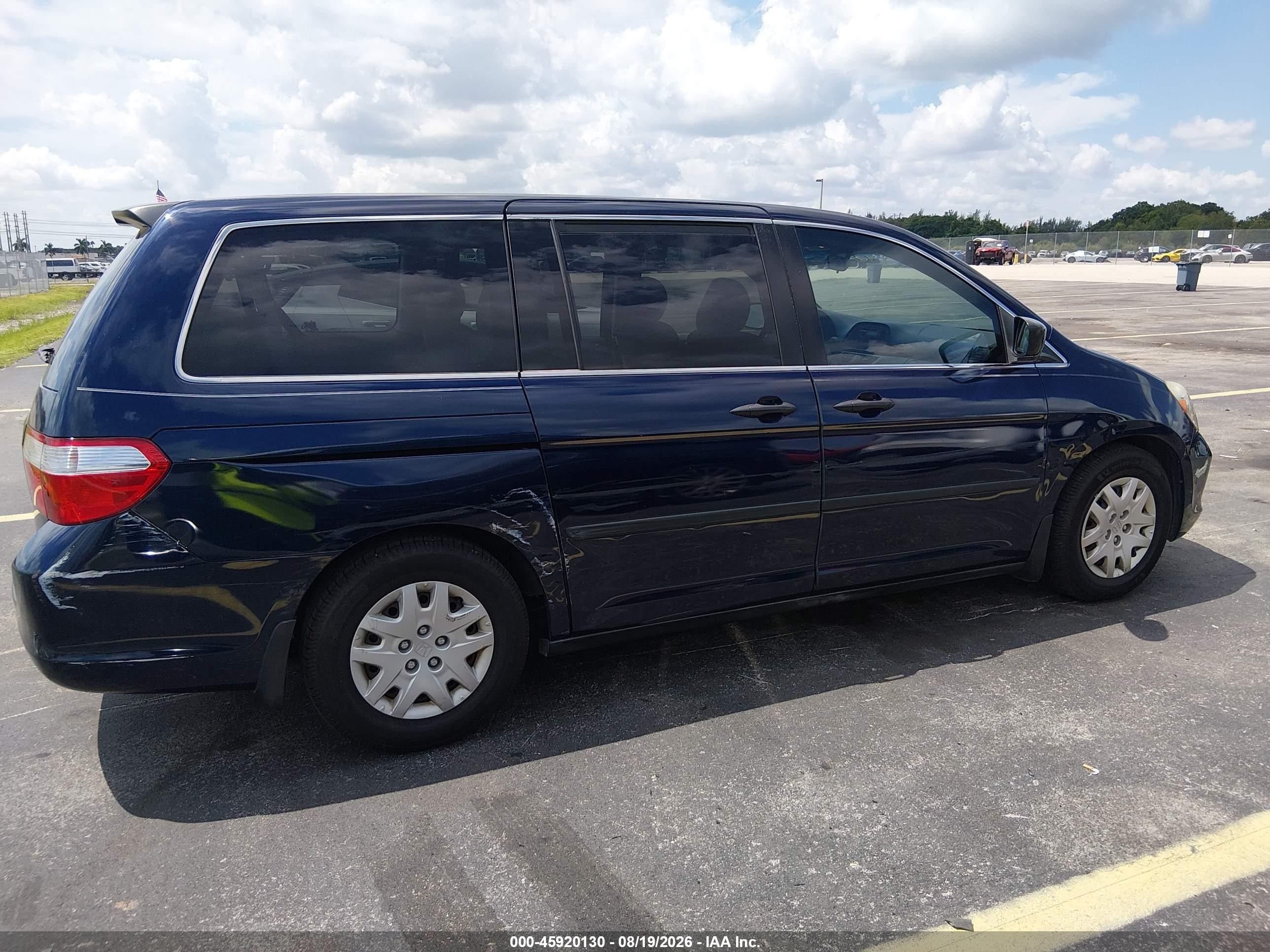 2006 Honda Odyssey Lx Blue vin: 5FNRL38286B048362