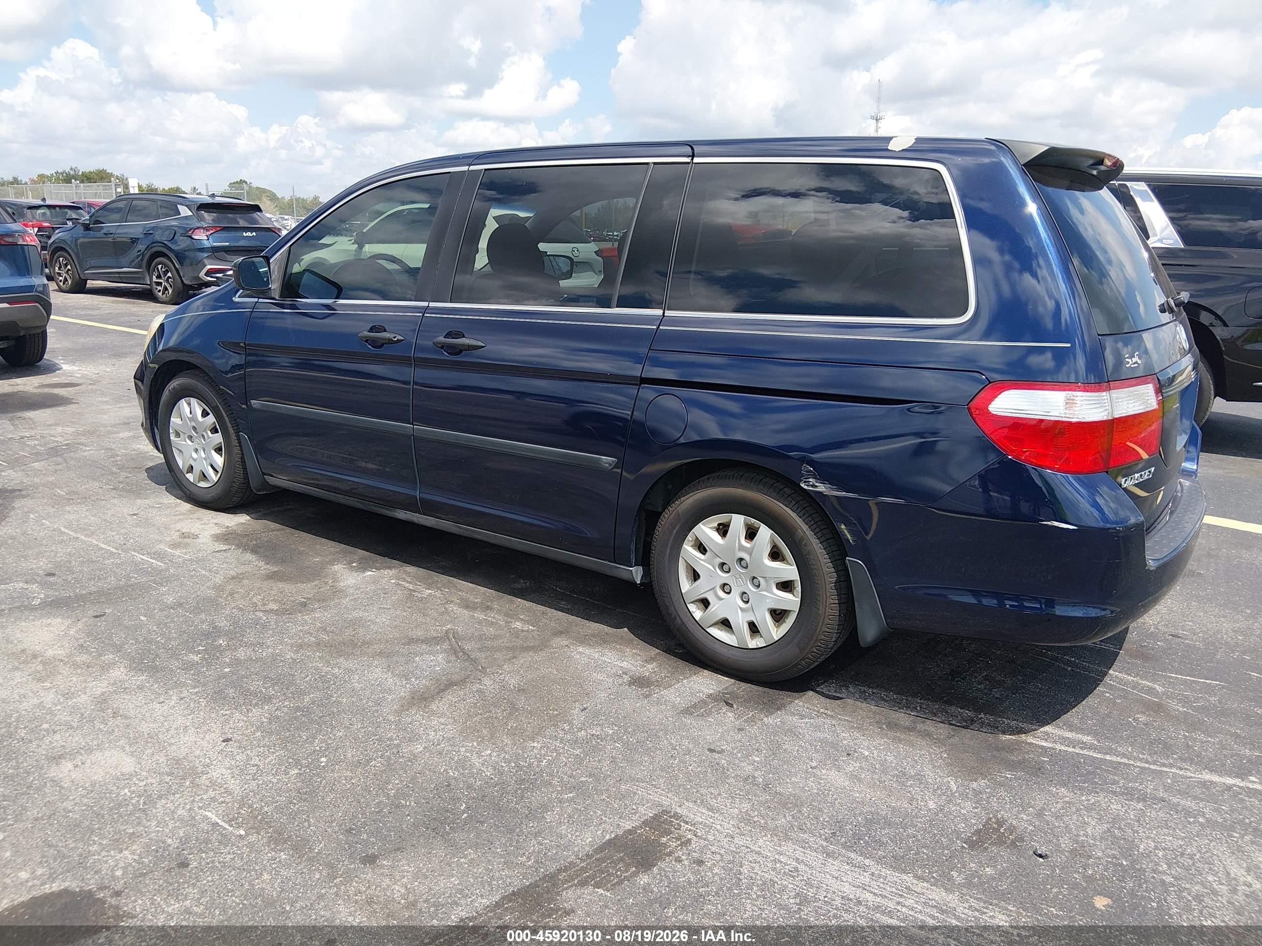 2006 Honda Odyssey Lx Blue vin: 5FNRL38286B048362