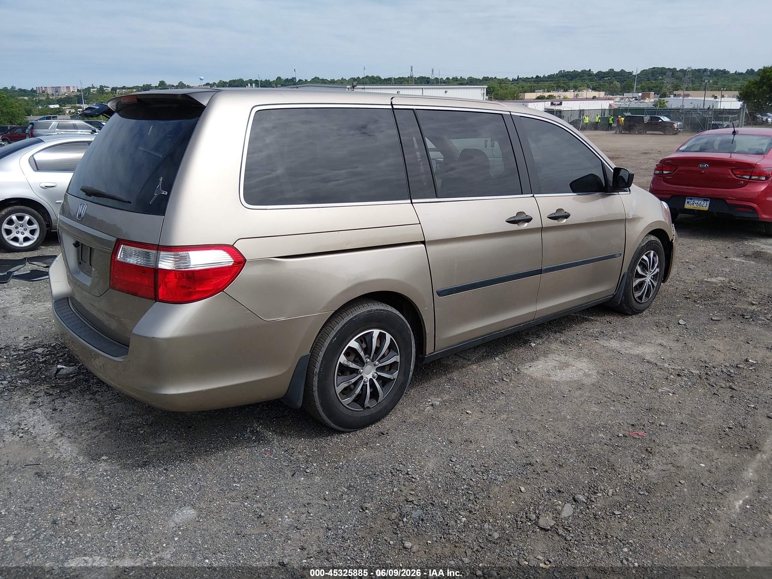 2006 Honda Odyssey Lx Бежевый vin: 5FNRL38286B122458