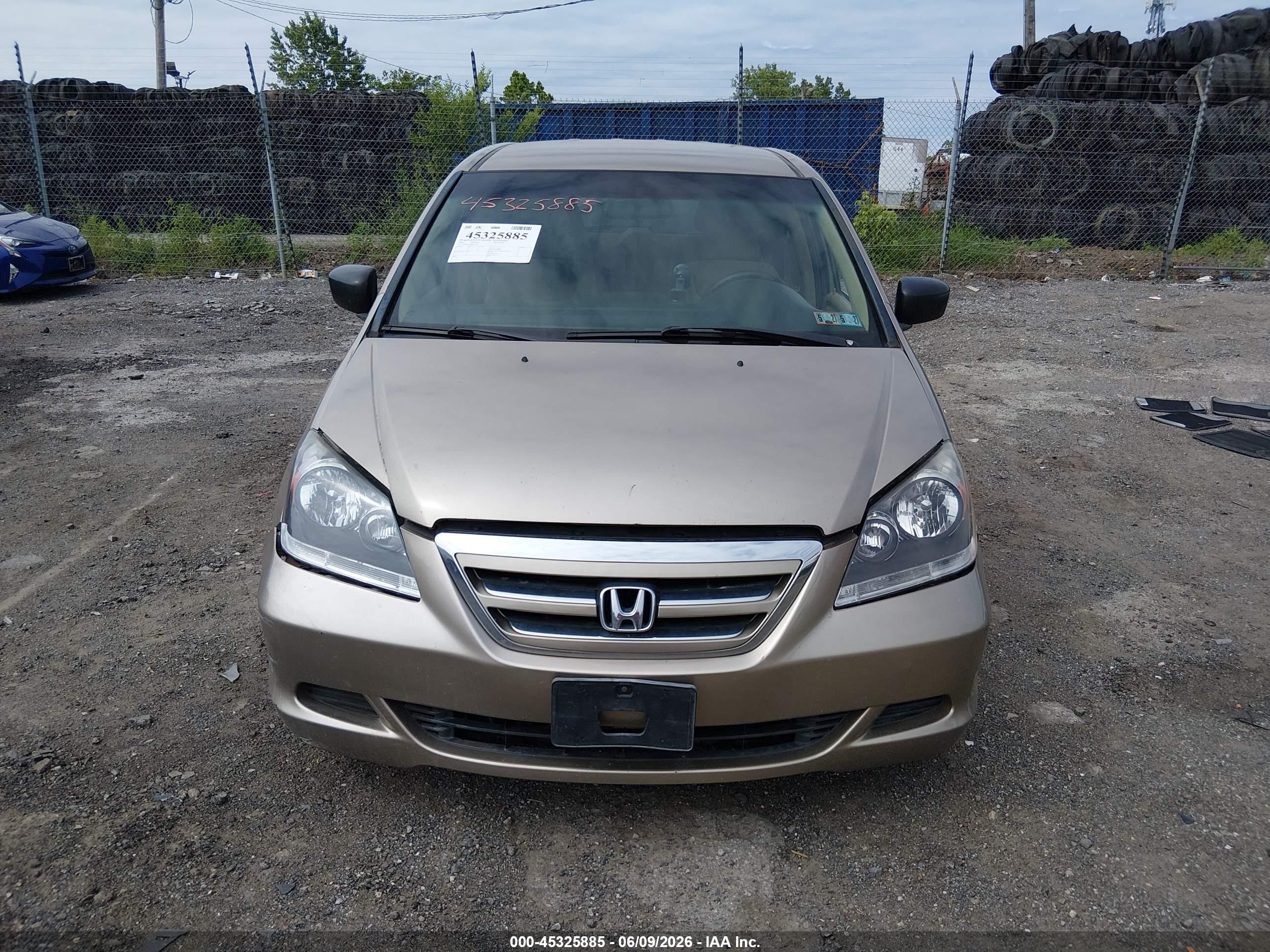 2006 Honda Odyssey Lx Бежевый vin: 5FNRL38286B122458