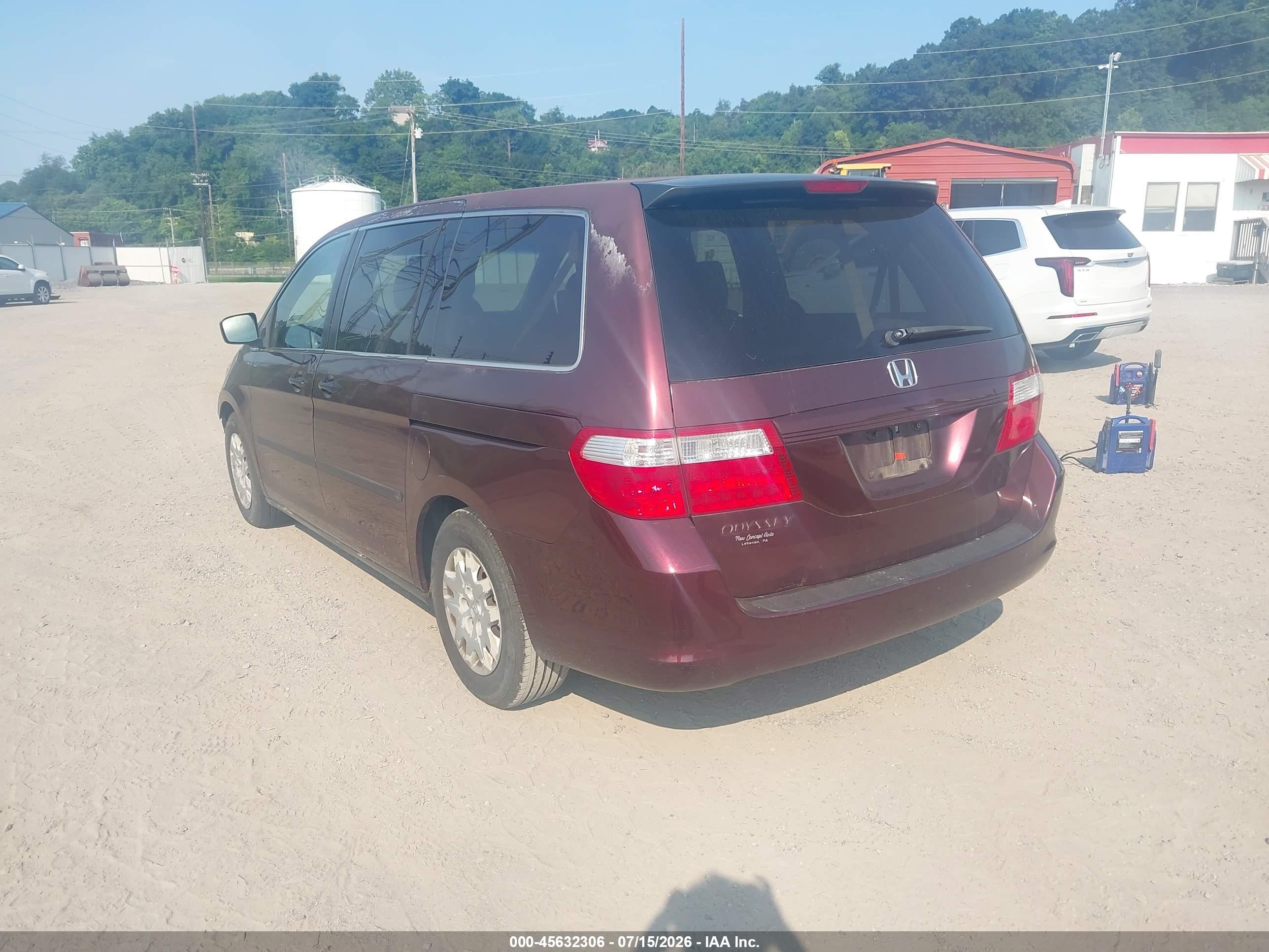 2007 Honda Odyssey Lx Maroon vin: 5FNRL38297B106044