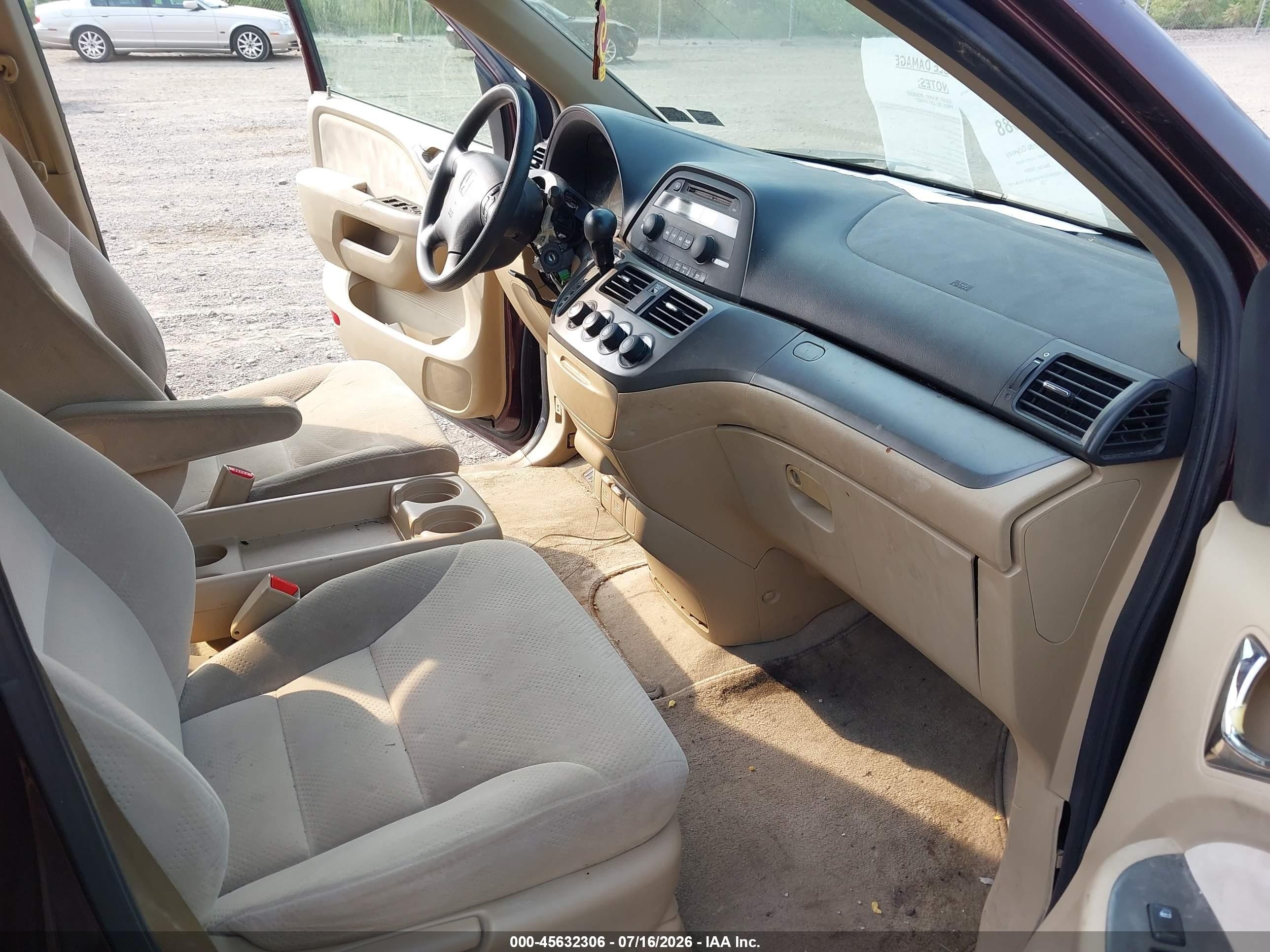 2007 Honda Odyssey Lx Maroon vin: 5FNRL38297B106044