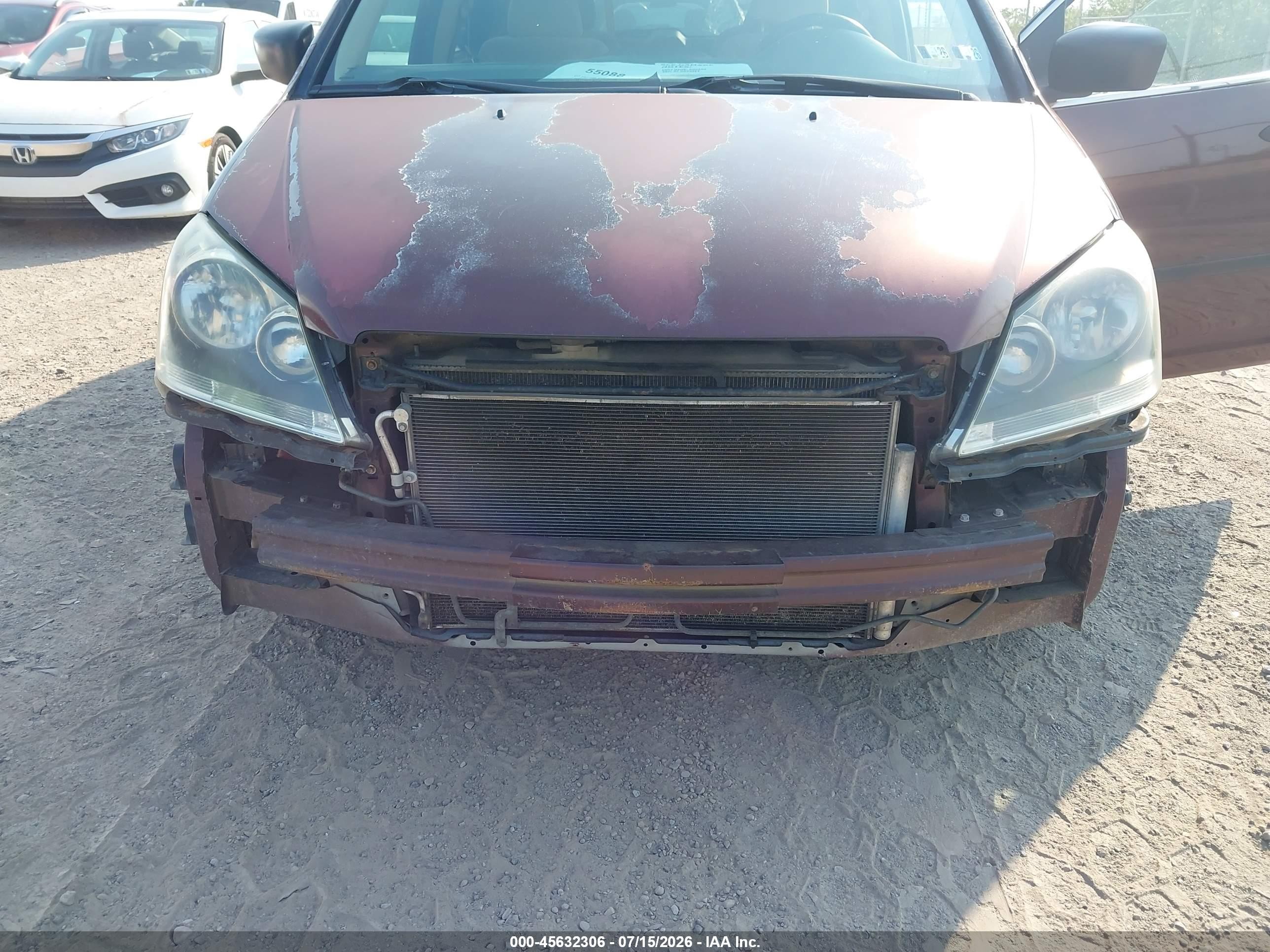 2007 Honda Odyssey Lx Maroon vin: 5FNRL38297B106044