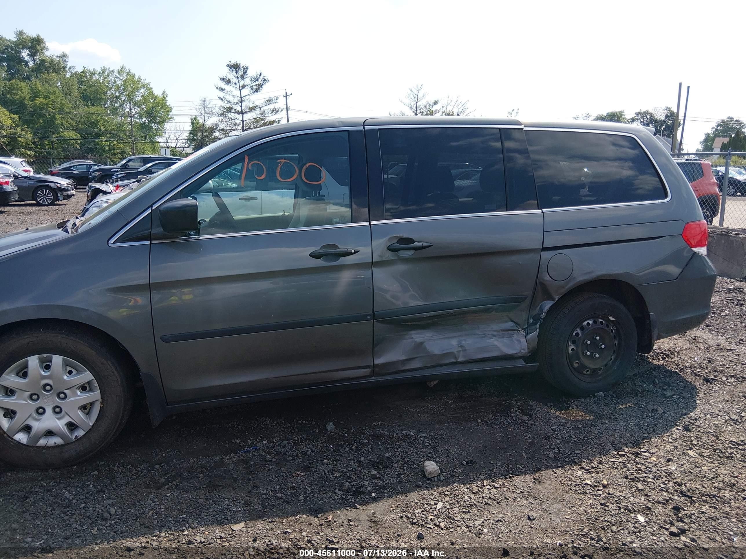 2008 Honda Odyssey Lx Серый vin: 5FNRL38298B069305