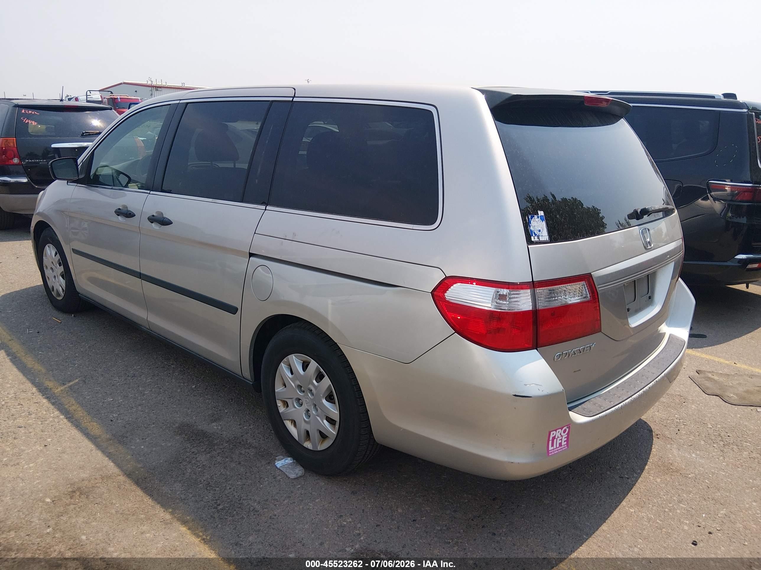2006 Honda Odyssey Lx Gray vin: 5FNRL382X6B074803