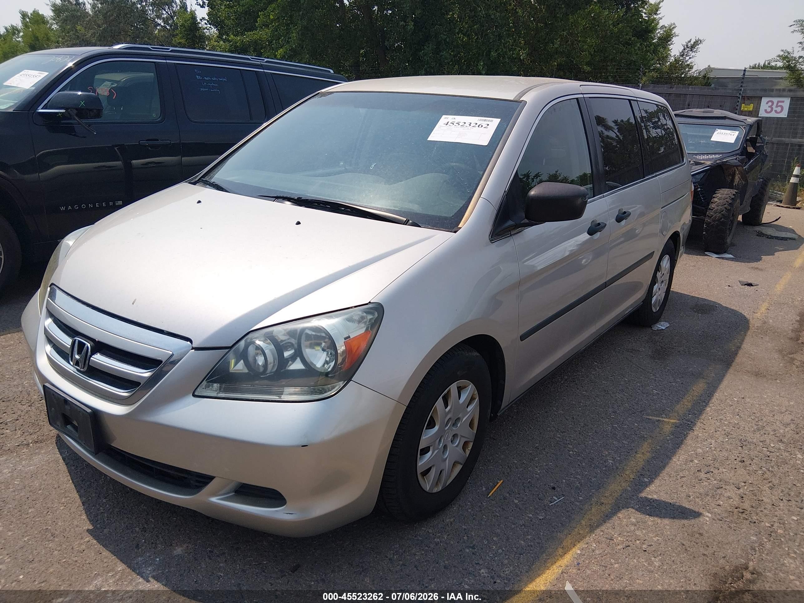 2006 Honda Odyssey Lx Gray vin: 5FNRL382X6B074803