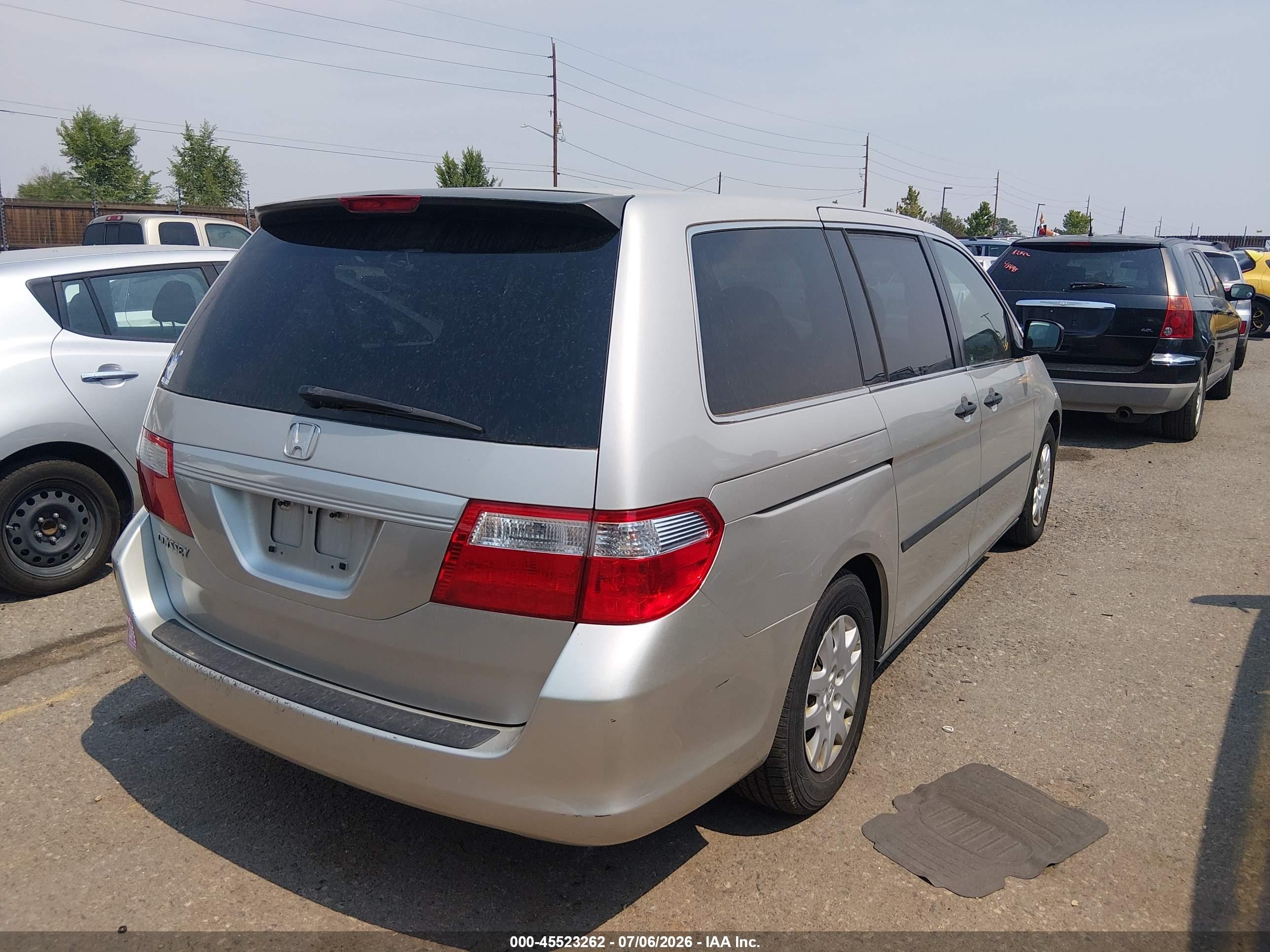 2006 Honda Odyssey Lx Gray vin: 5FNRL382X6B074803