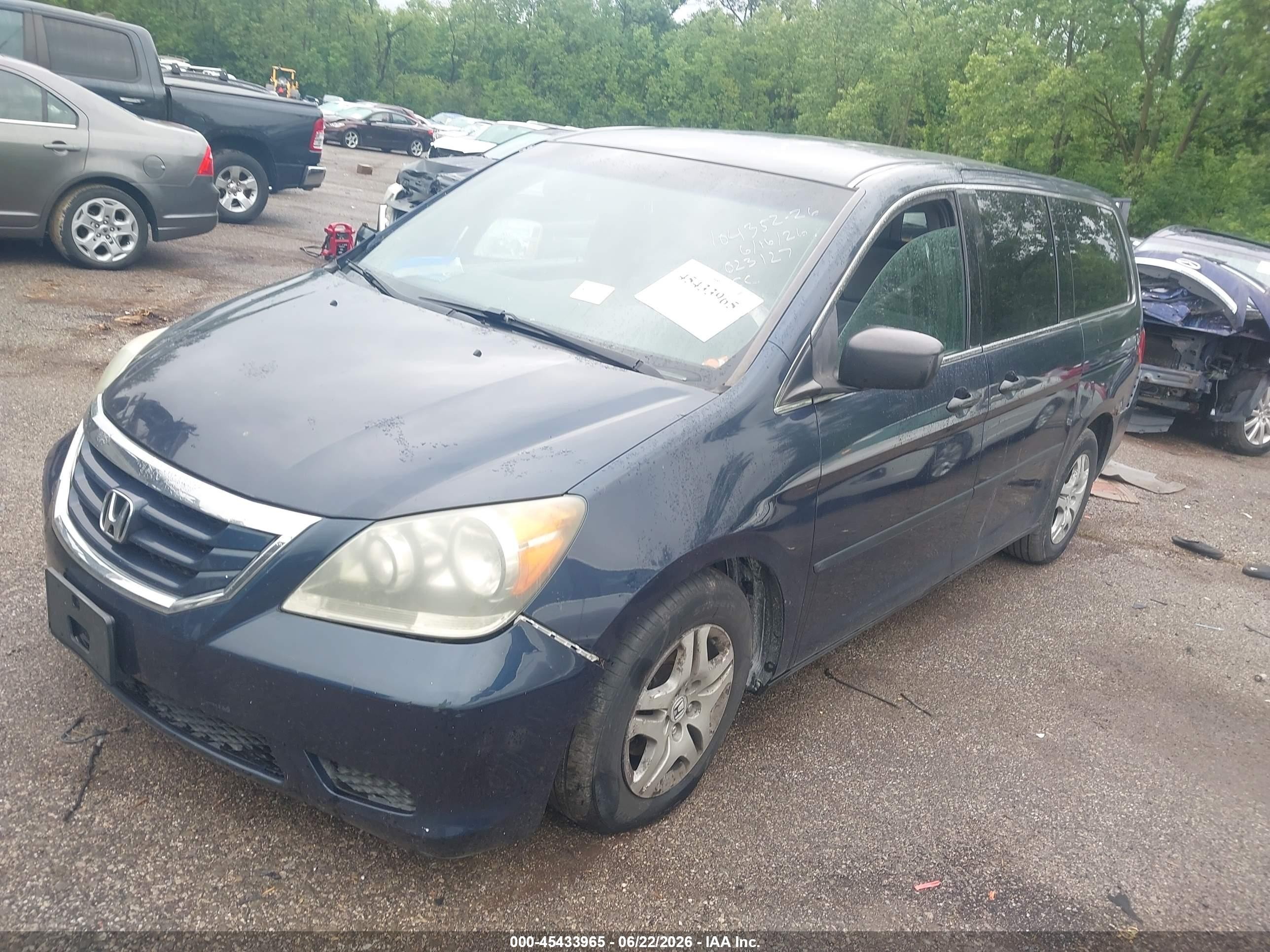 2009 Honda Odyssey Lx Black vin: 5FNRL382X9B023127