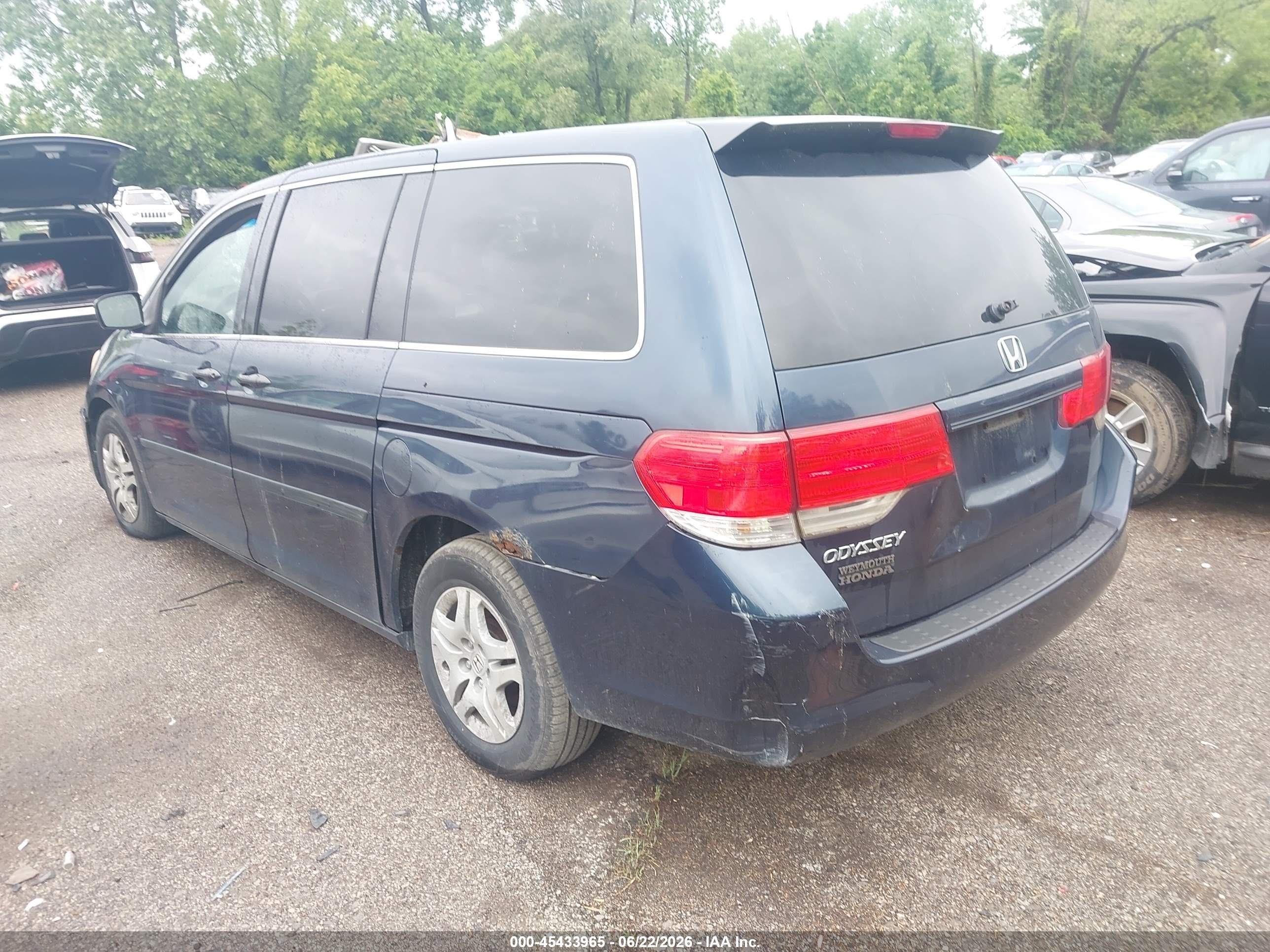 2009 Honda Odyssey Lx Black vin: 5FNRL382X9B023127
