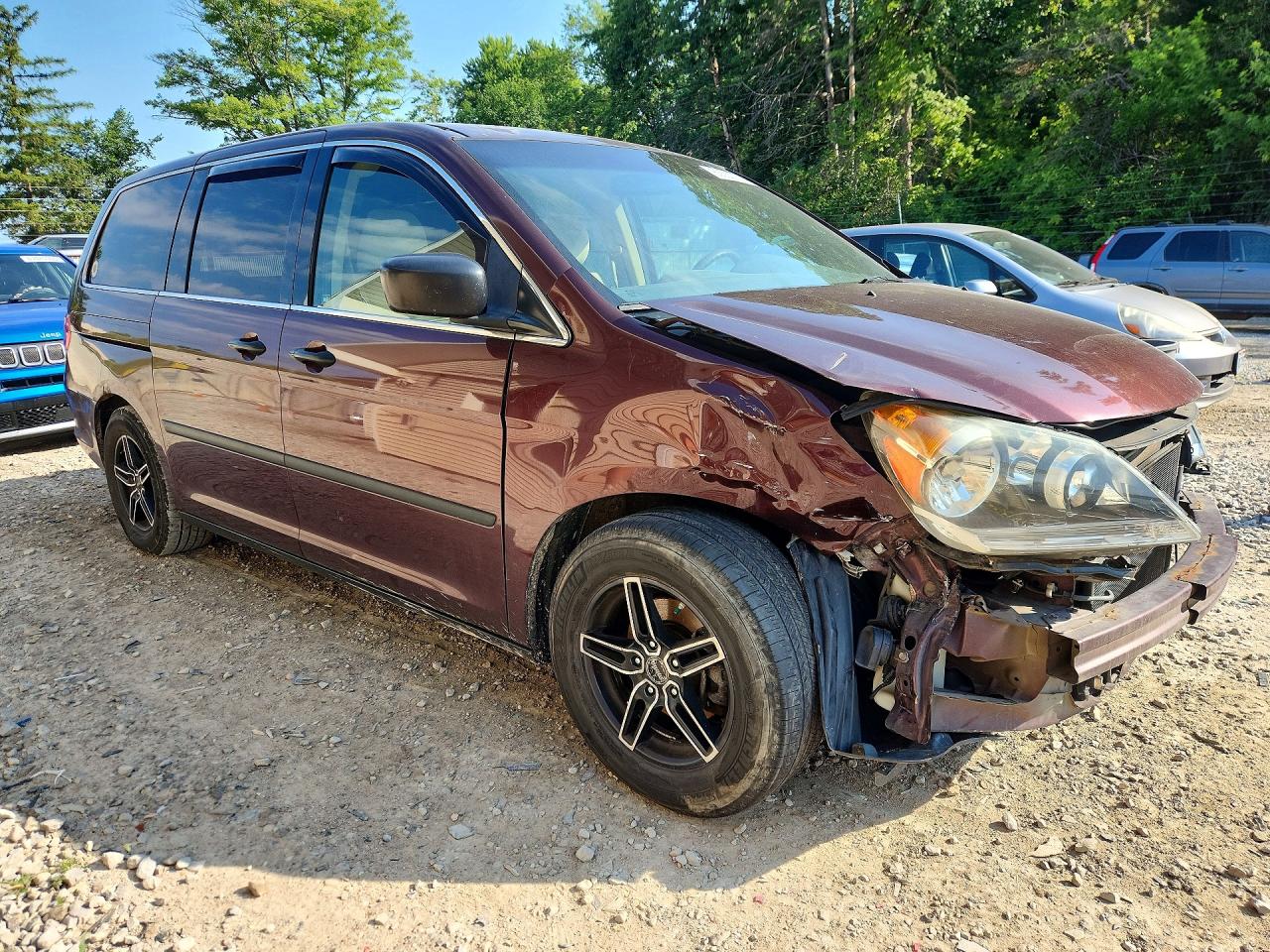 2009 Honda Odyssey Lx Burgundy vin: 5FNRL382X9B044995