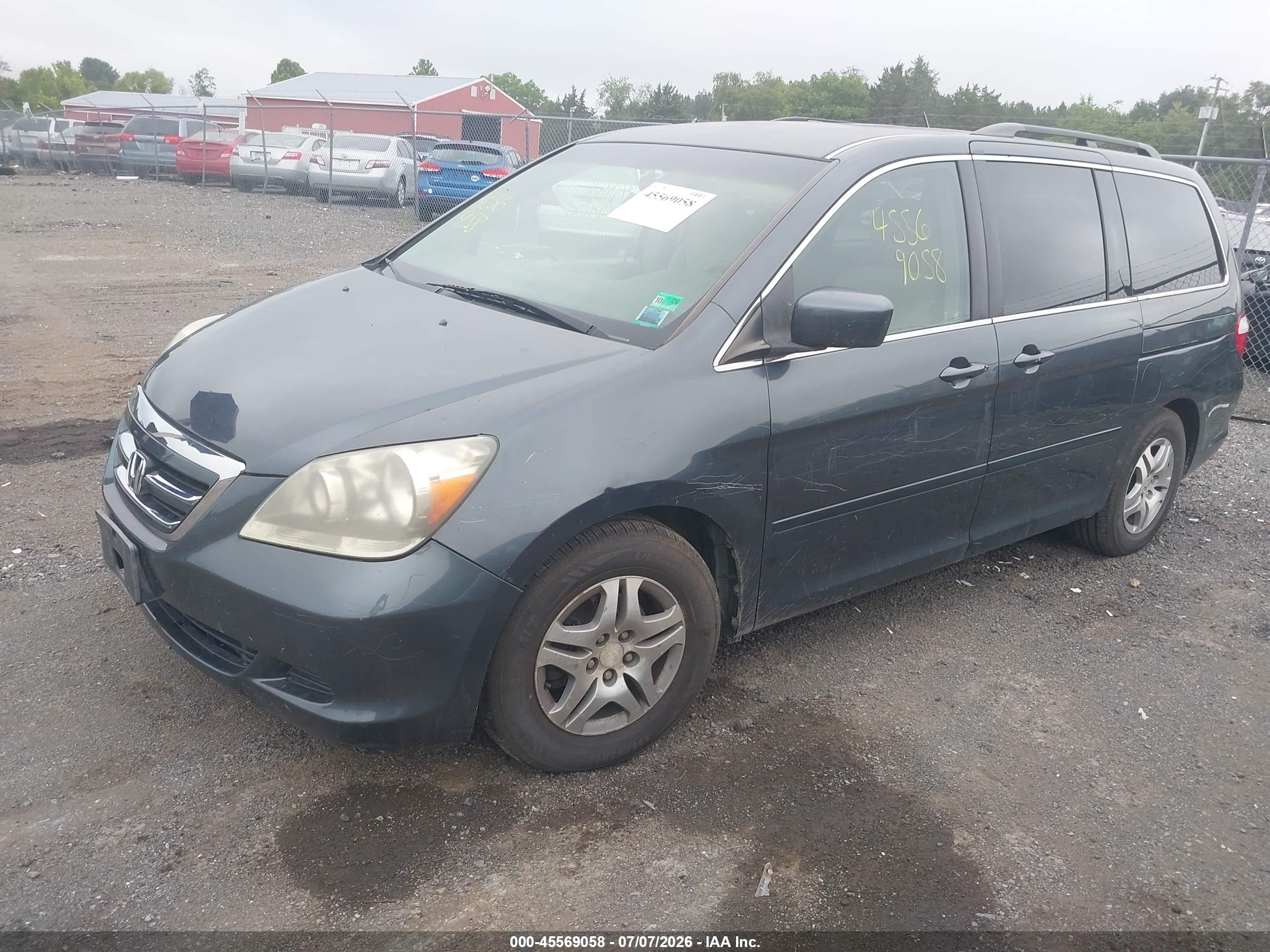 2005 Honda Odyssey Ex Gray vin: 5FNRL38405B032074