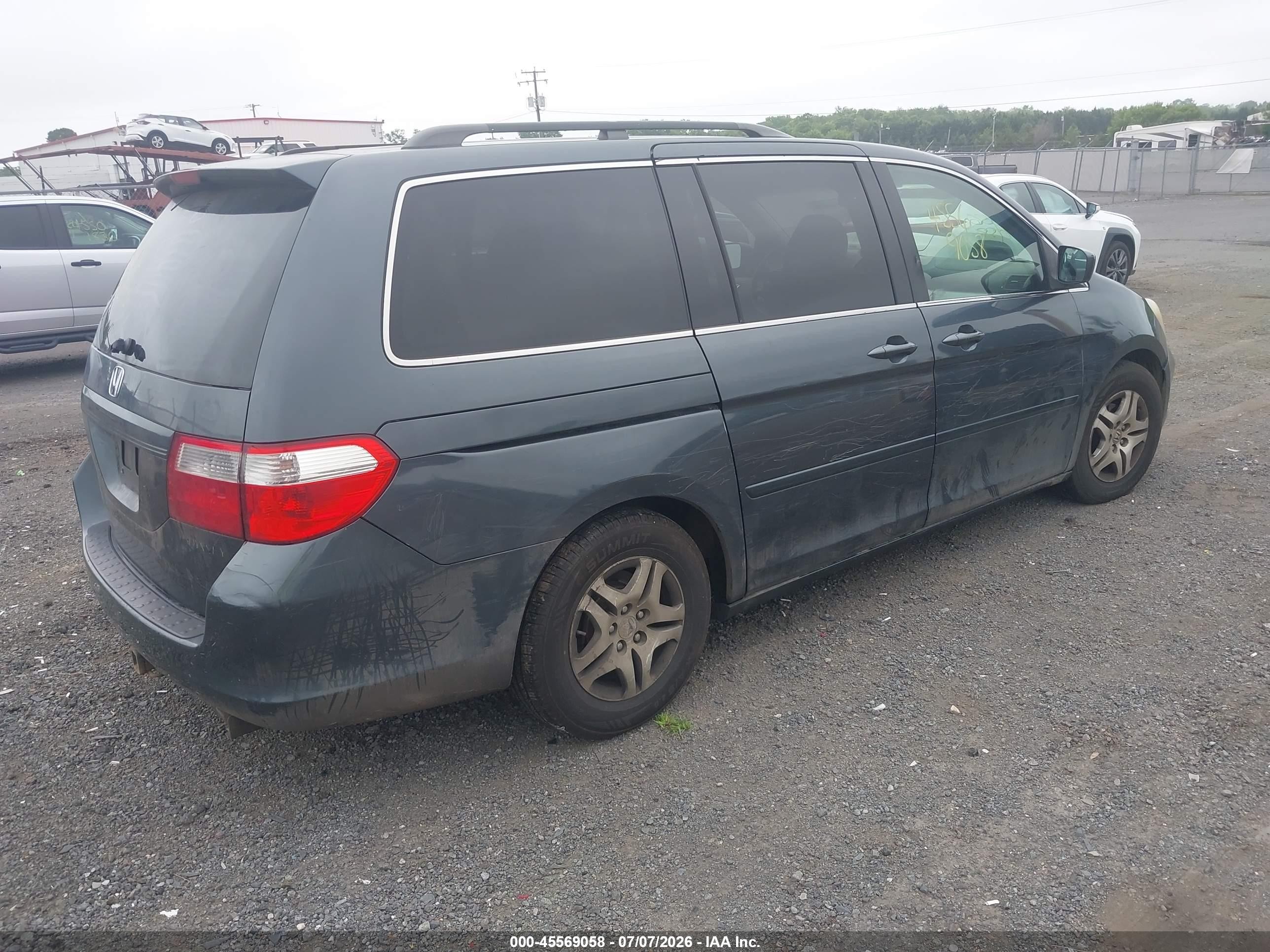 2005 Honda Odyssey Ex Gray vin: 5FNRL38405B032074