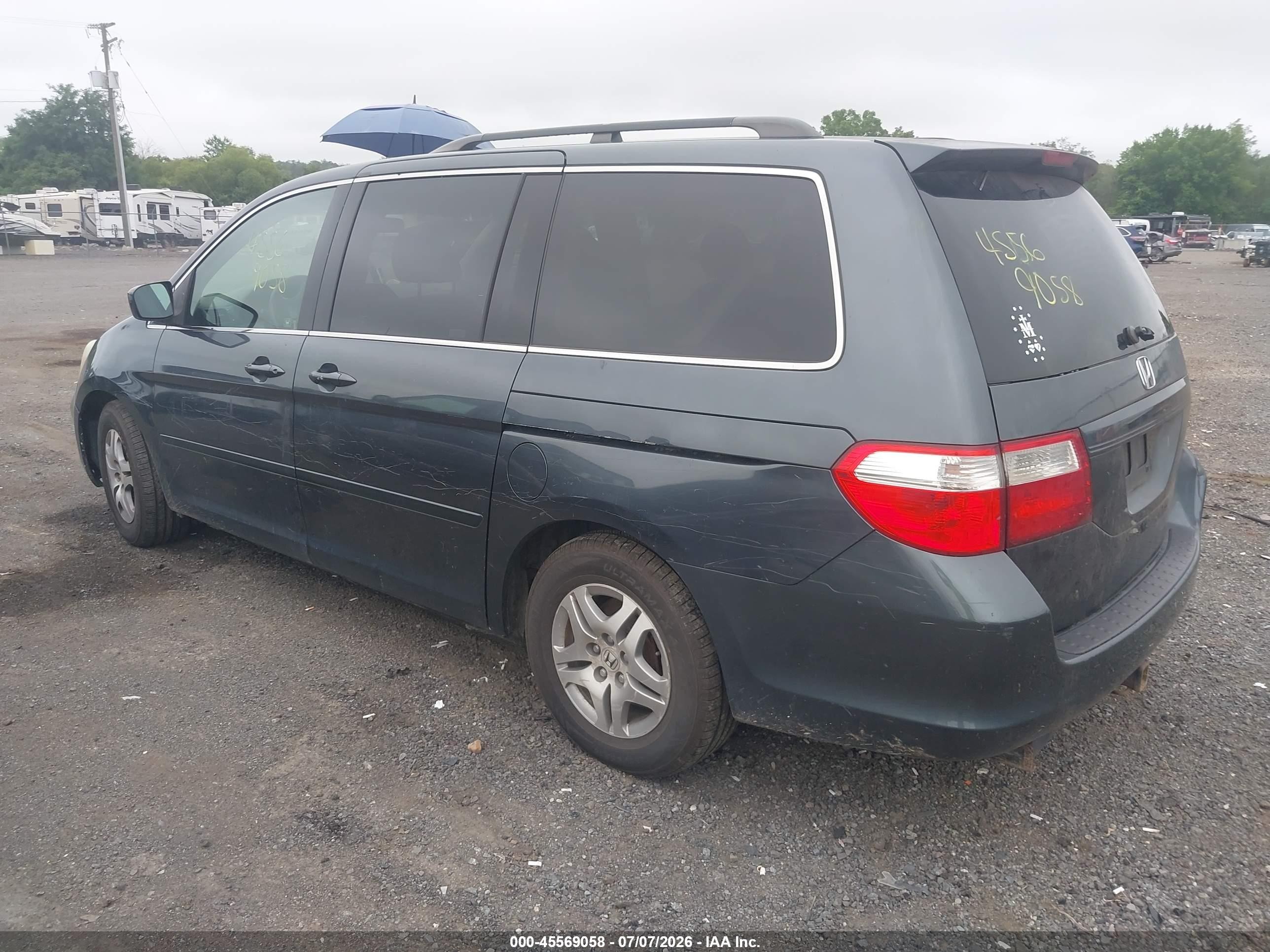2005 Honda Odyssey Ex Gray vin: 5FNRL38405B032074