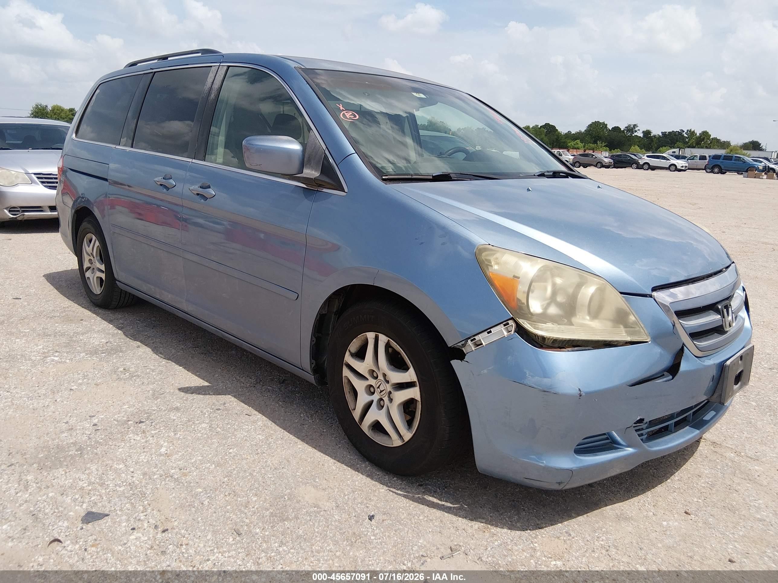 2005 Honda Odyssey Ex Light Blue vin: 5FNRL38405B033287