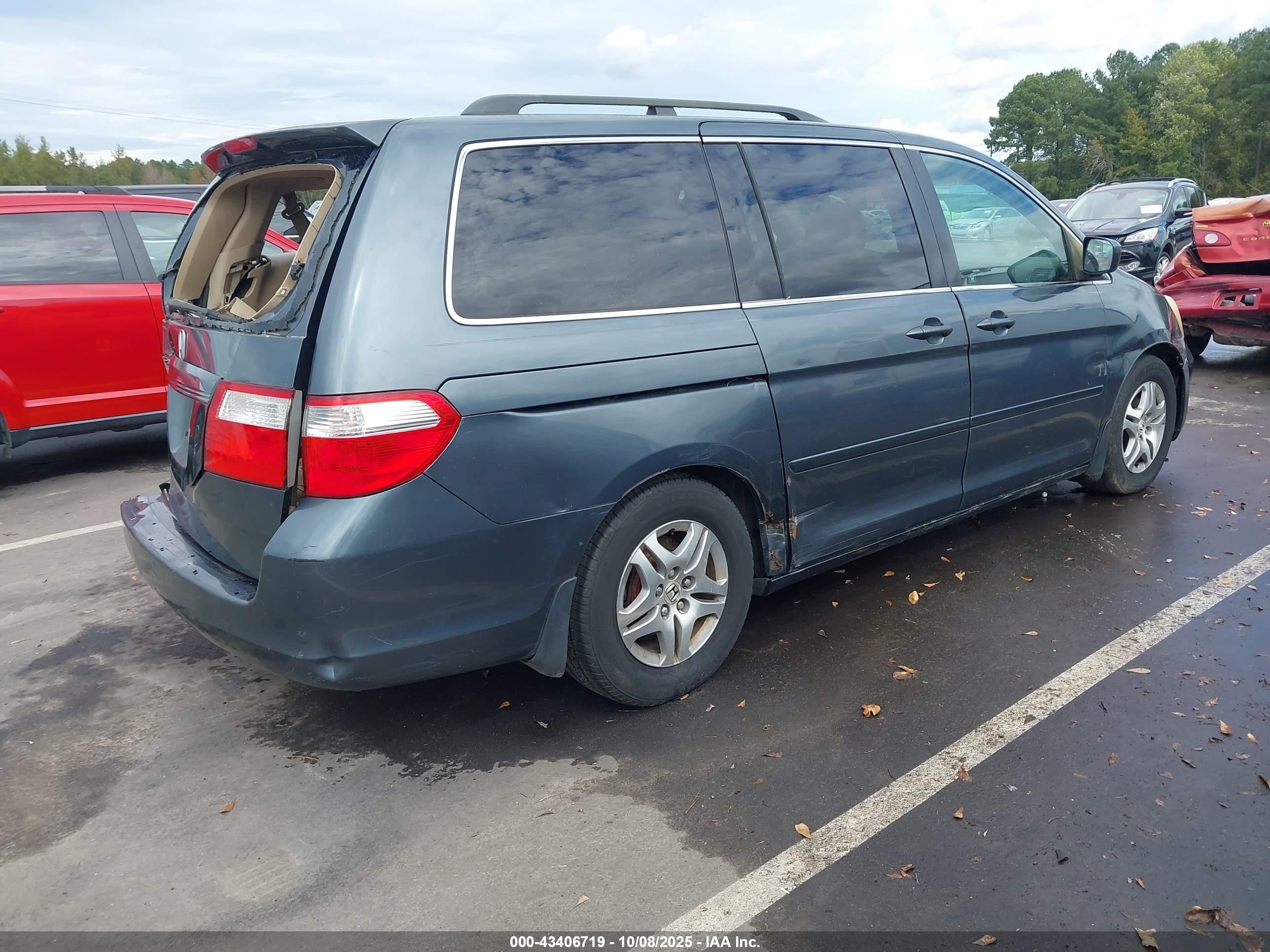 2006 Honda Odyssey Ex Gray vin: 5FNRL38406B402988
