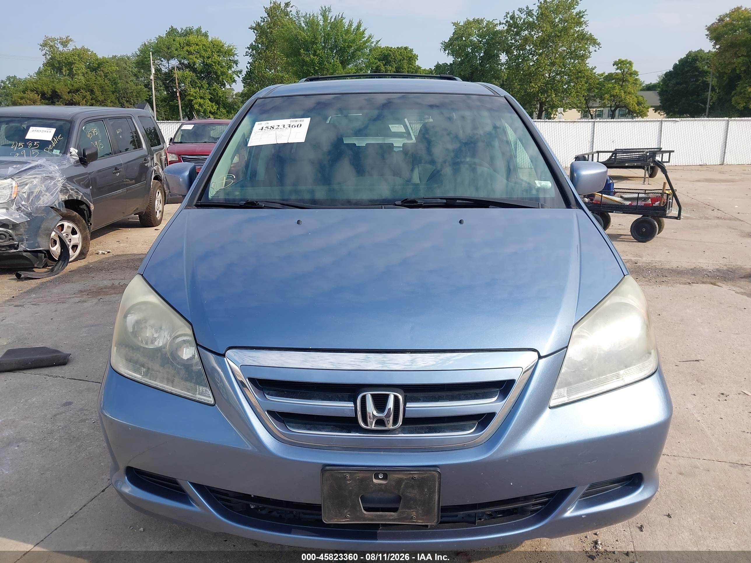 2007 Honda Odyssey Ex Light Blue vin: 5FNRL38407B028528