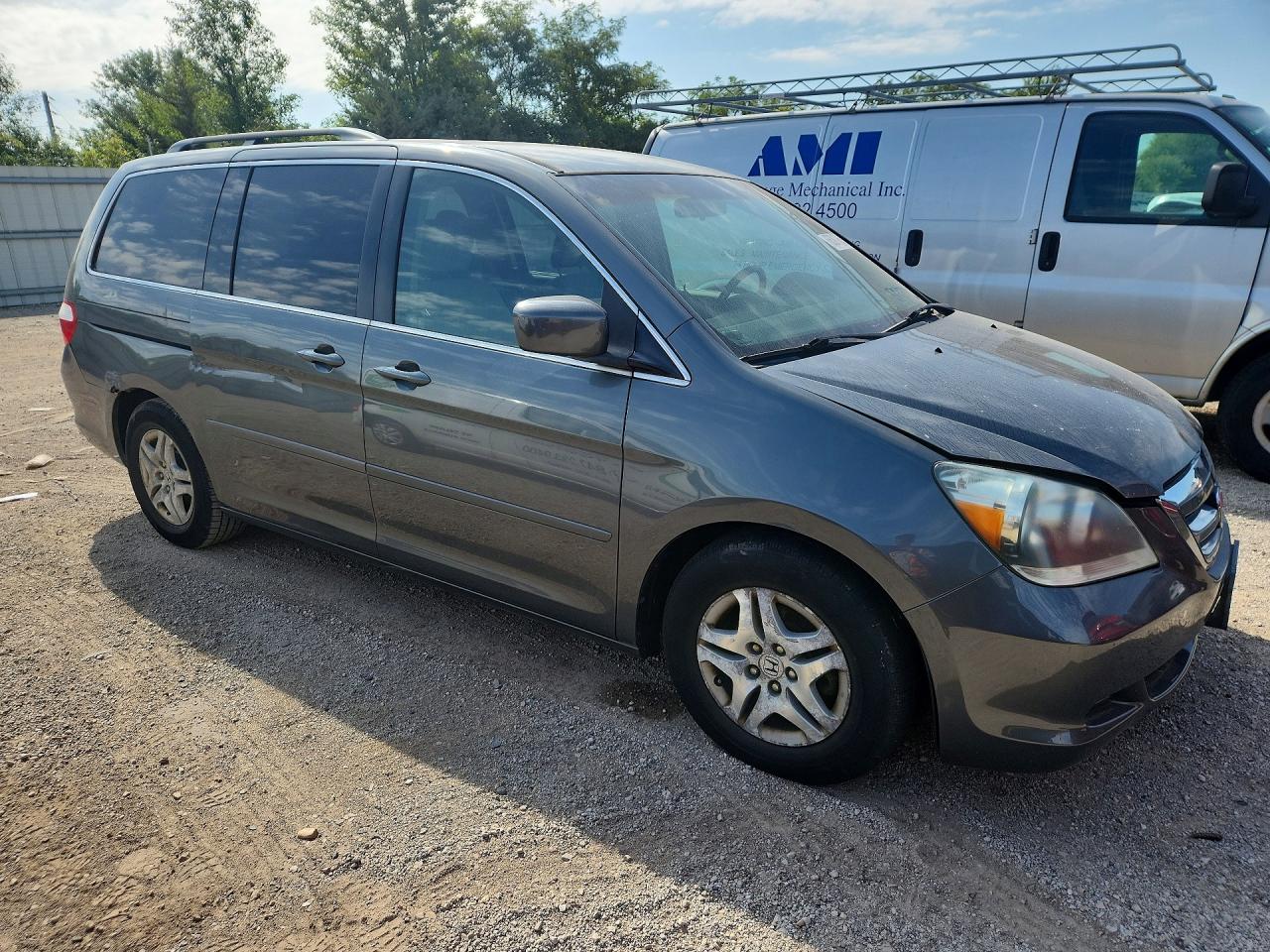 2007 Honda Odyssey Ex Gray vin: 5FNRL38407B074179