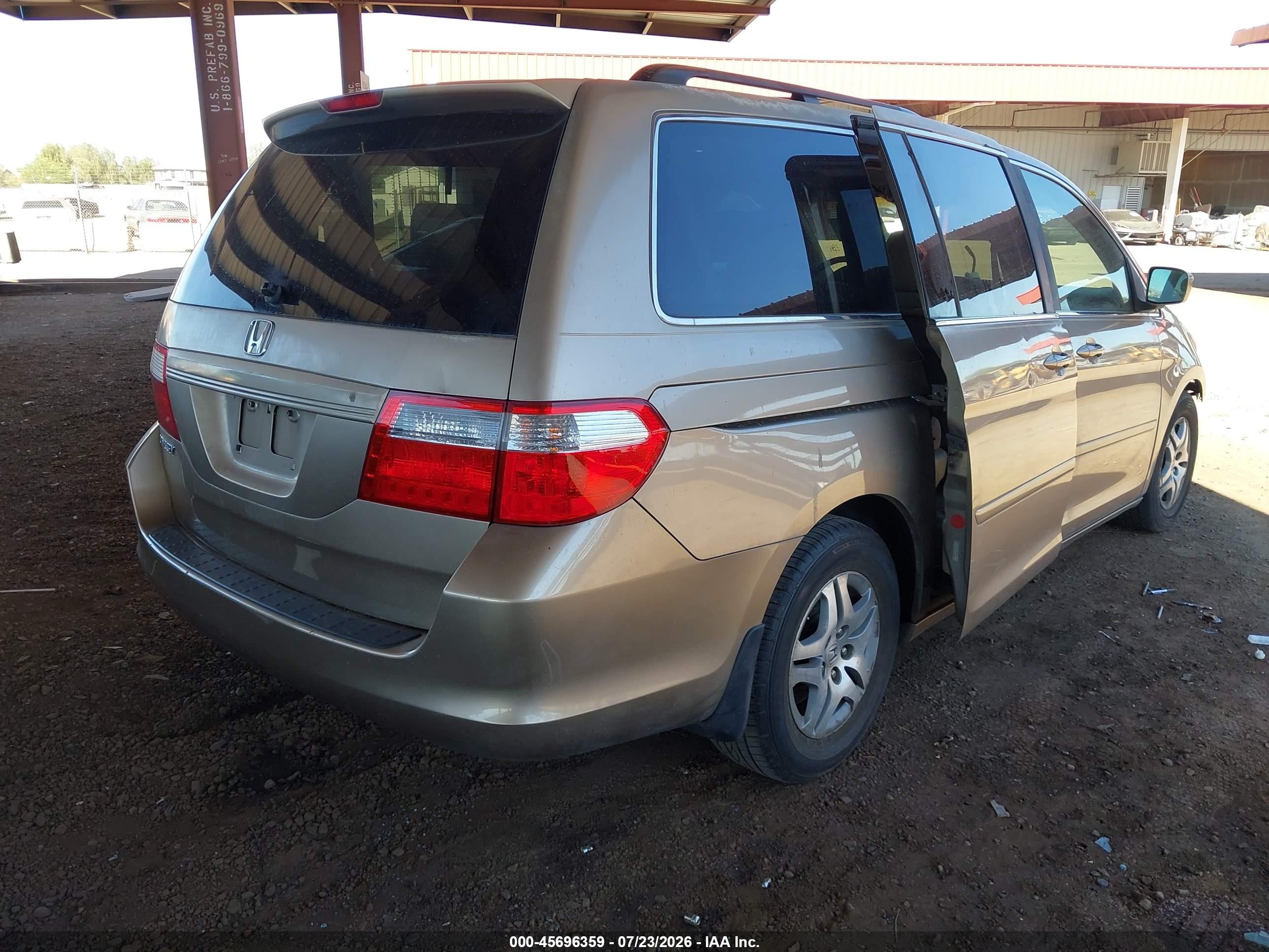 2007 Honda Odyssey Ex Gray vin: 5FNRL38407B409795