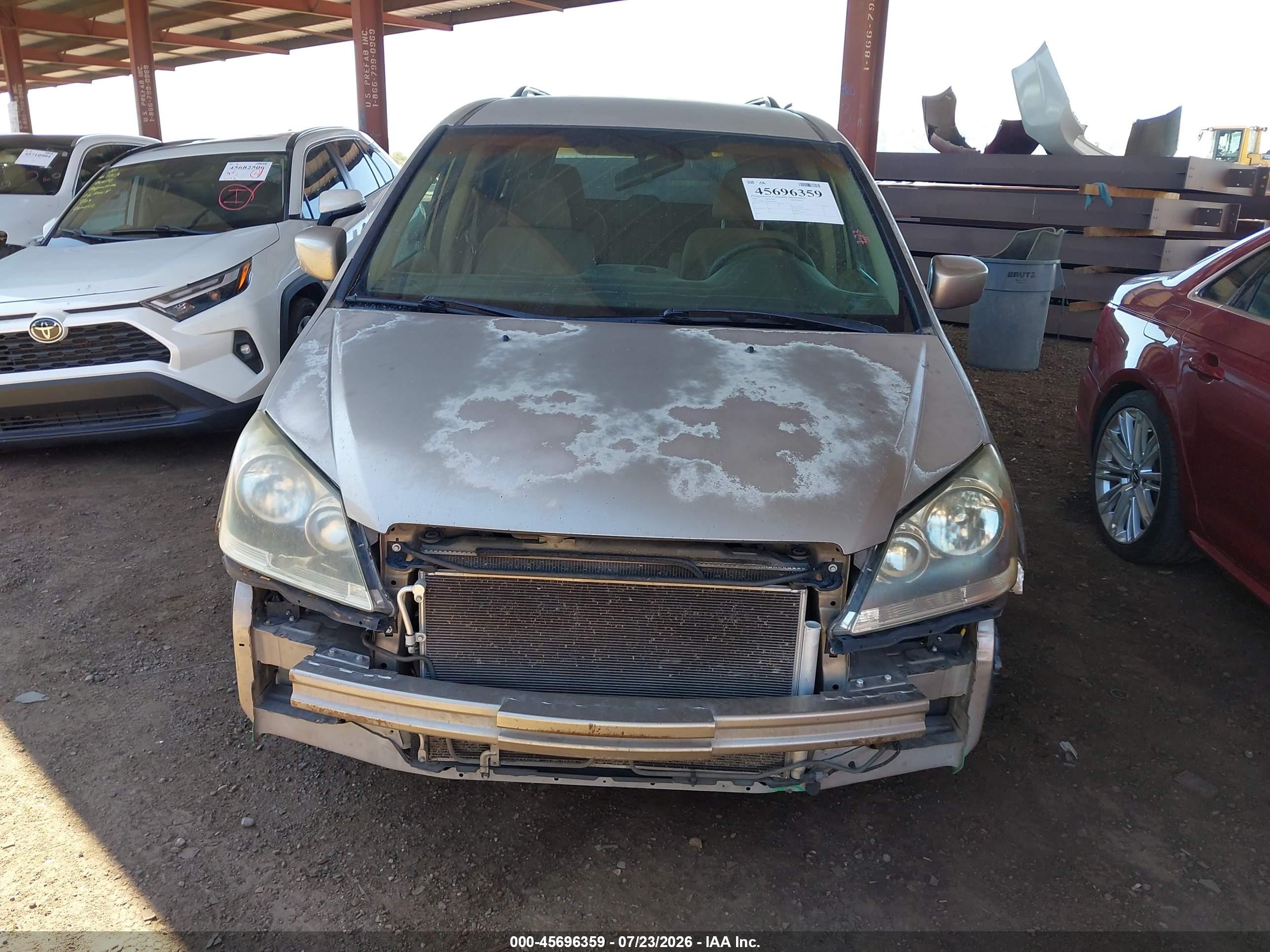 2007 Honda Odyssey Ex Gray vin: 5FNRL38407B409795