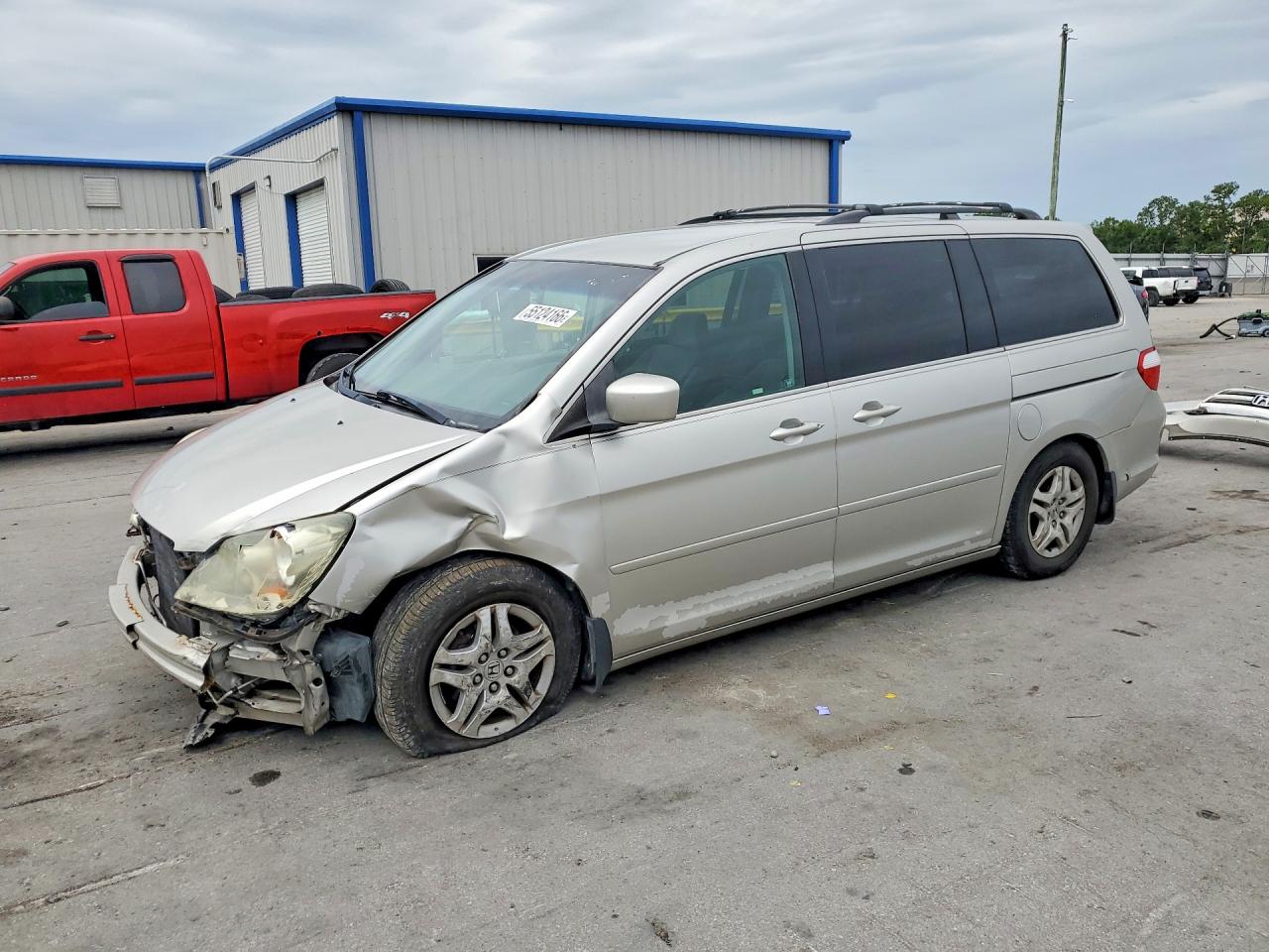 2007 Honda Odyssey Ex White vin: 5FNRL38407B431814