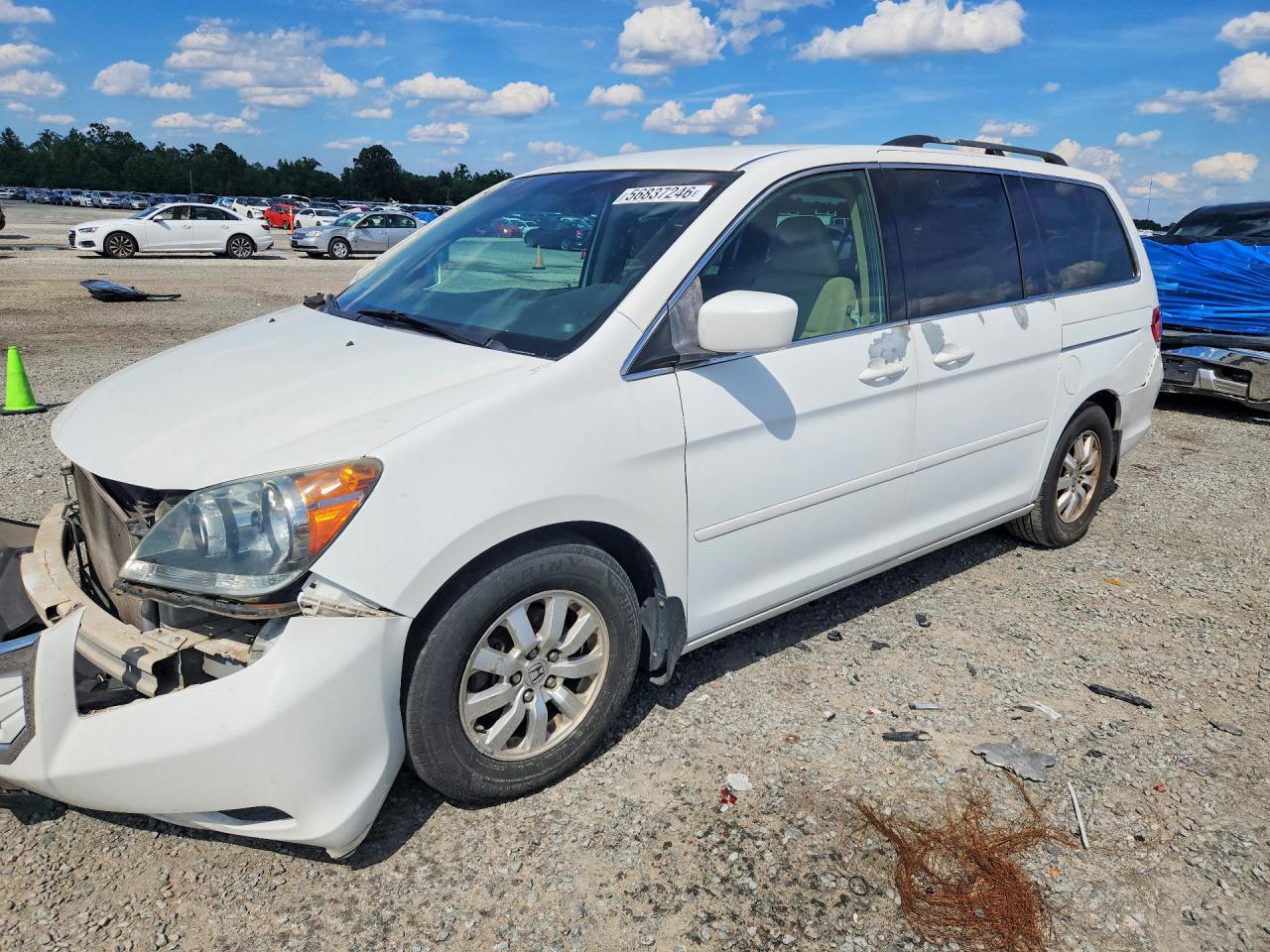 2009 Honda Odyssey Ex White vin: 5FNRL38409B007763