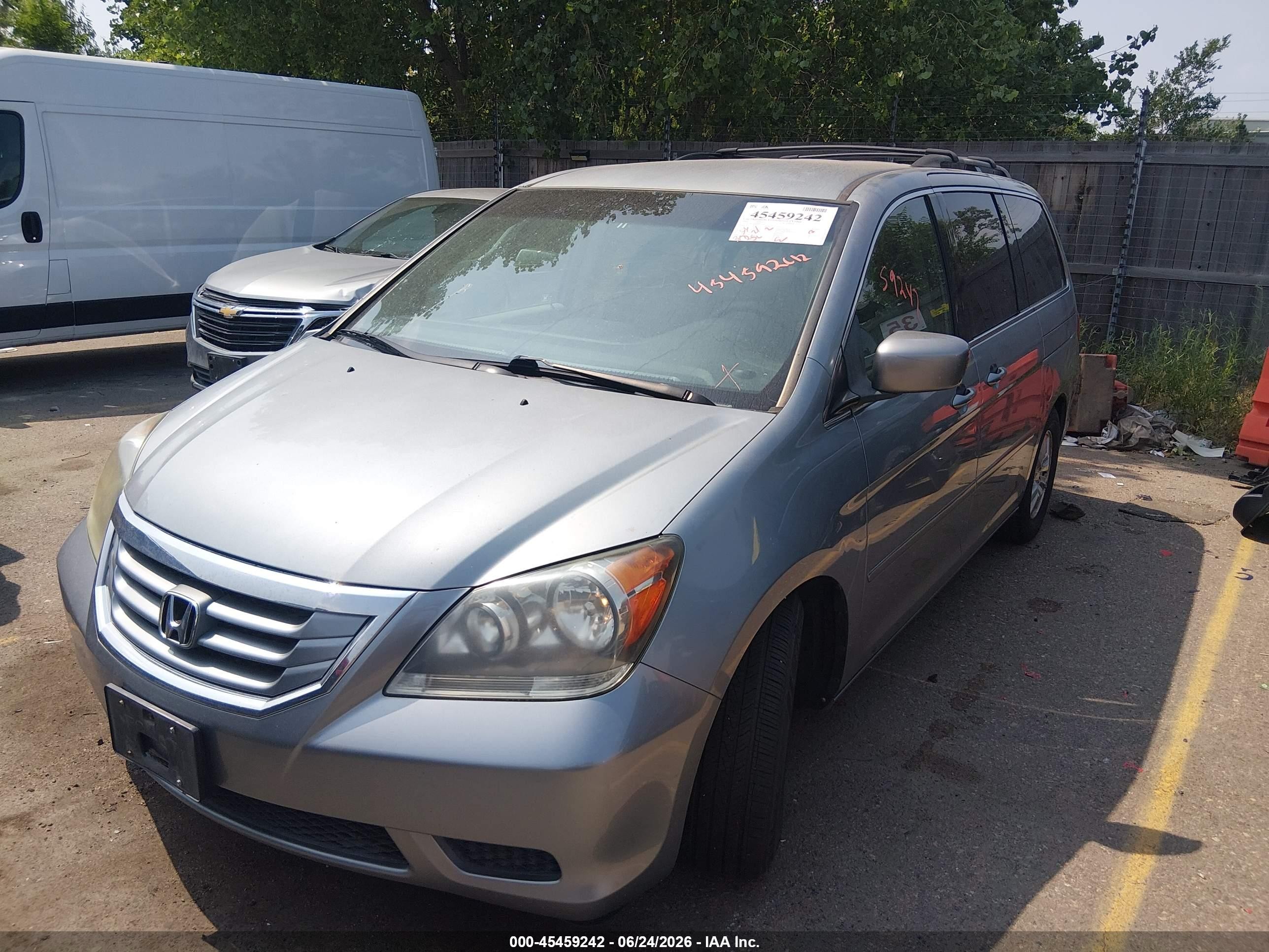 2009 Honda Odyssey Ex Light Blue vin: 5FNRL38409B027009