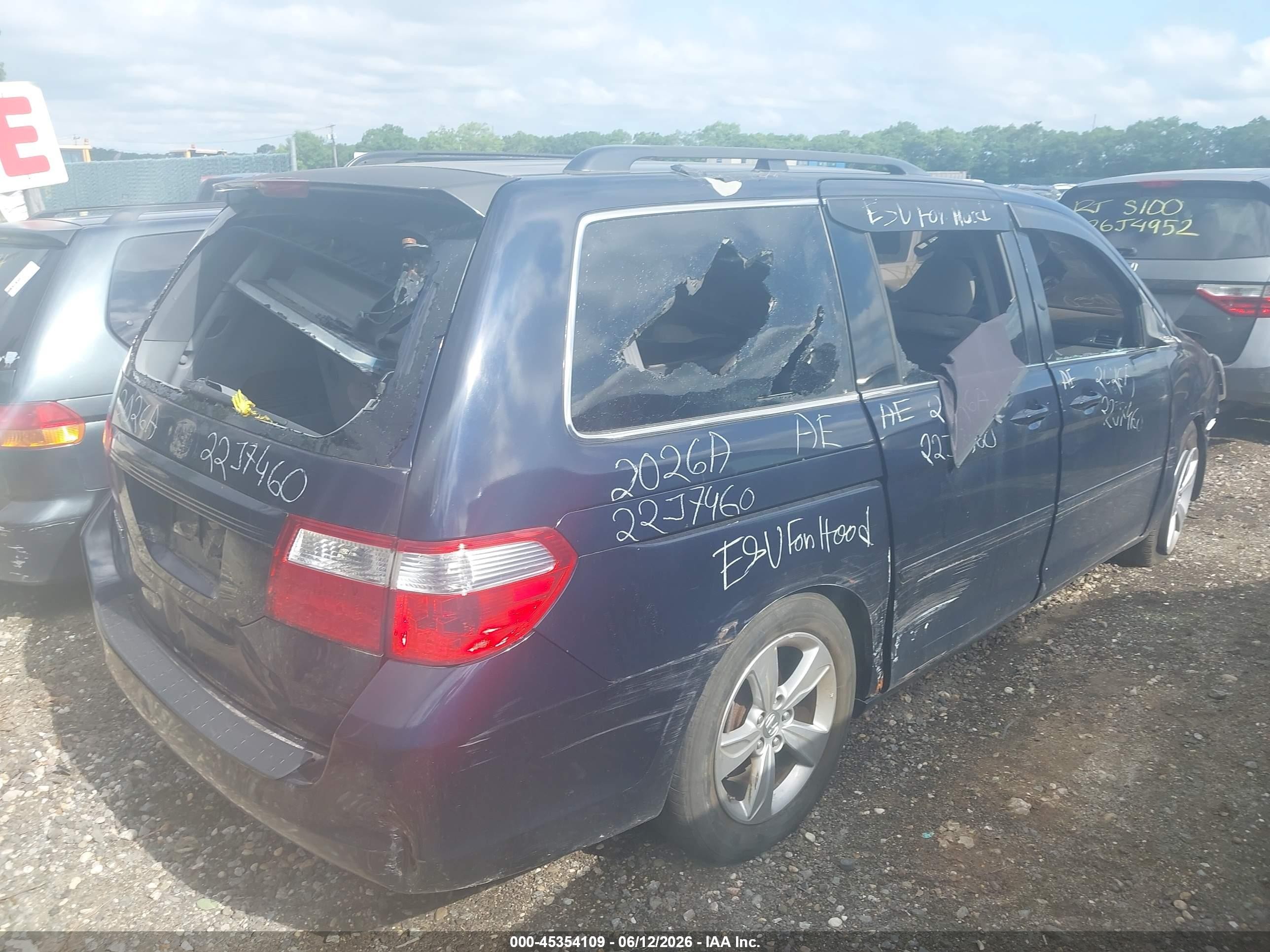 2005 Honda Odyssey Ex Синий vin: 5FNRL38415B135584
